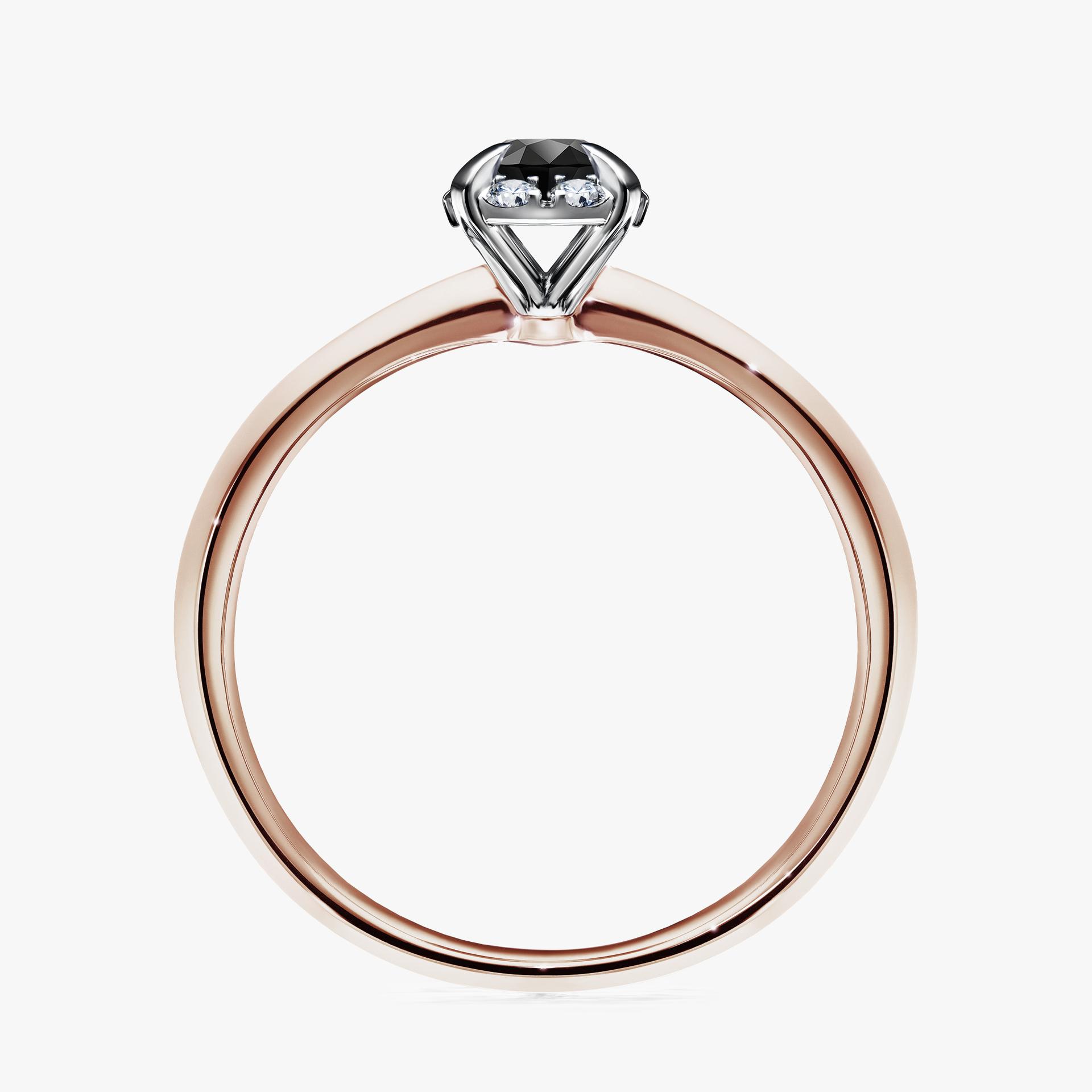 Pierścionek zaręczynowy My Beauty z różowego złota z czarnym diamentem 0,33ct