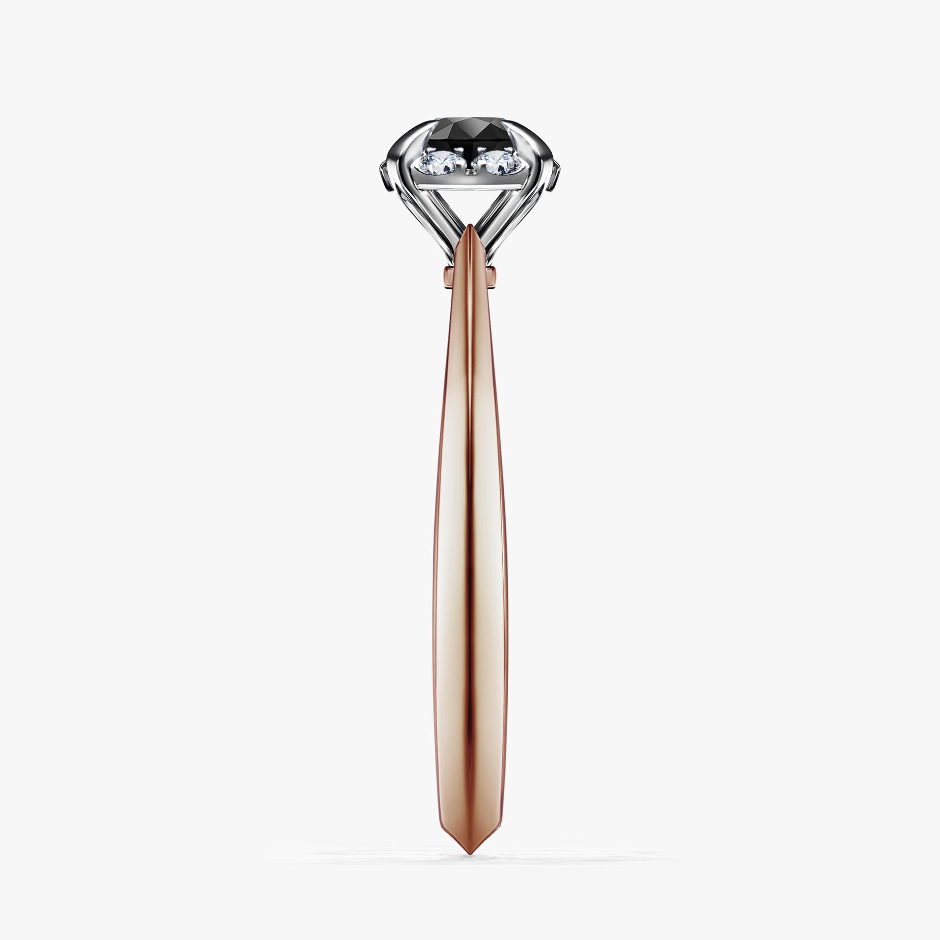 Pierścionek zaręczynowy My Beauty z różowego złota z czarnym diamentem 0,33ct