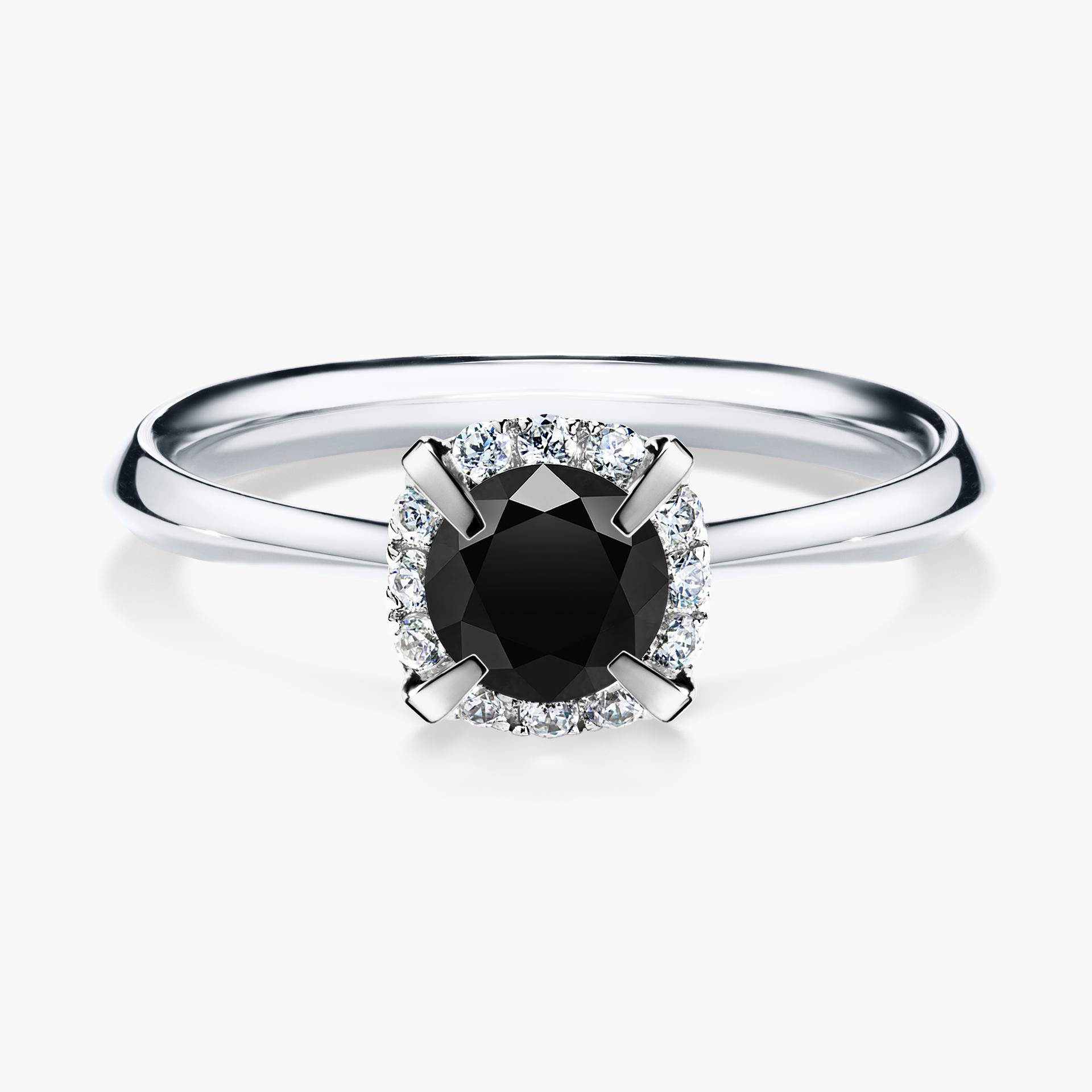Pierscionek zareczynowy z diamentem czarnym 062 CT z bialego zlota my beauty 01