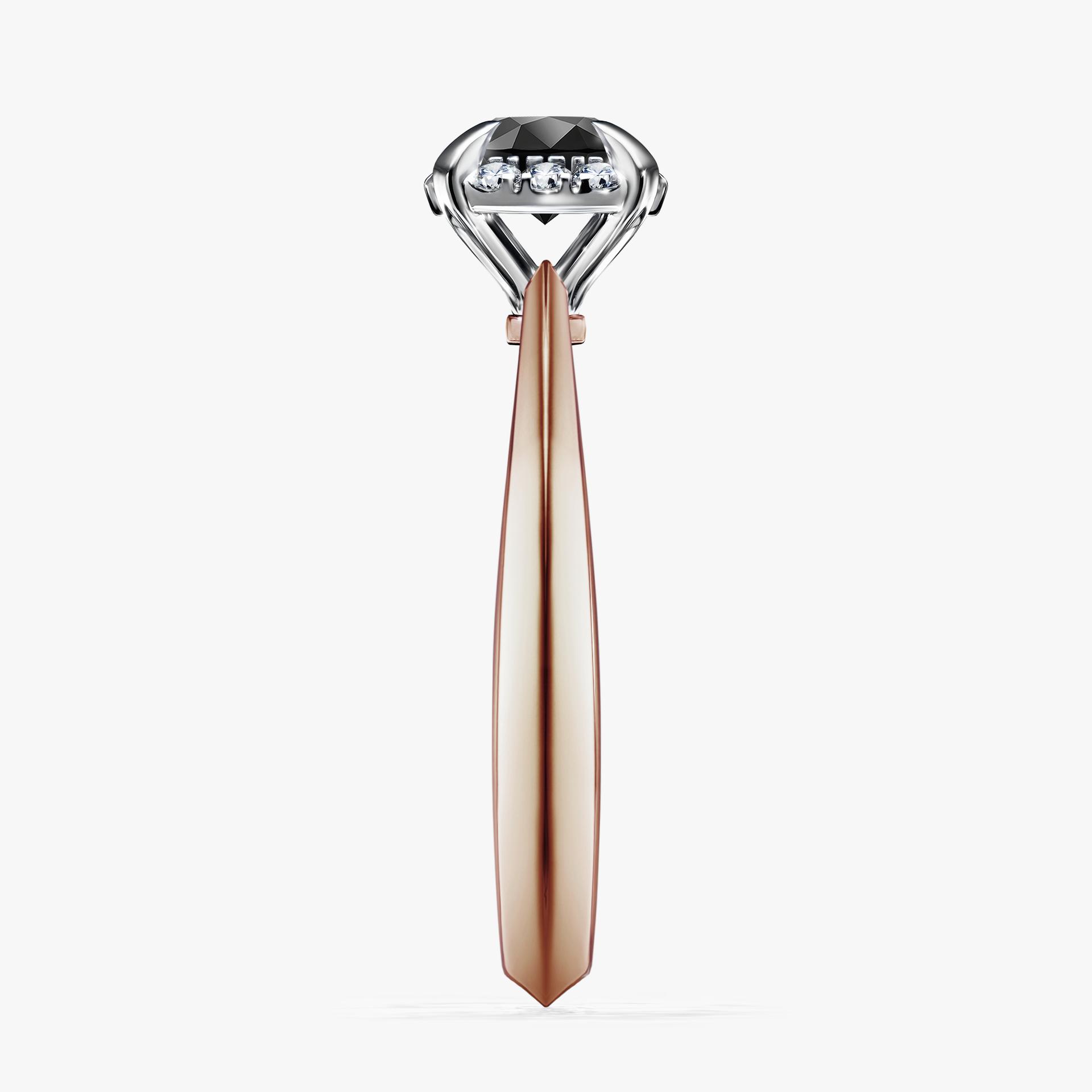 Pierscionek zareczynowy z diamentem czarnym 062 CT z rozowego zlota my beauty 03