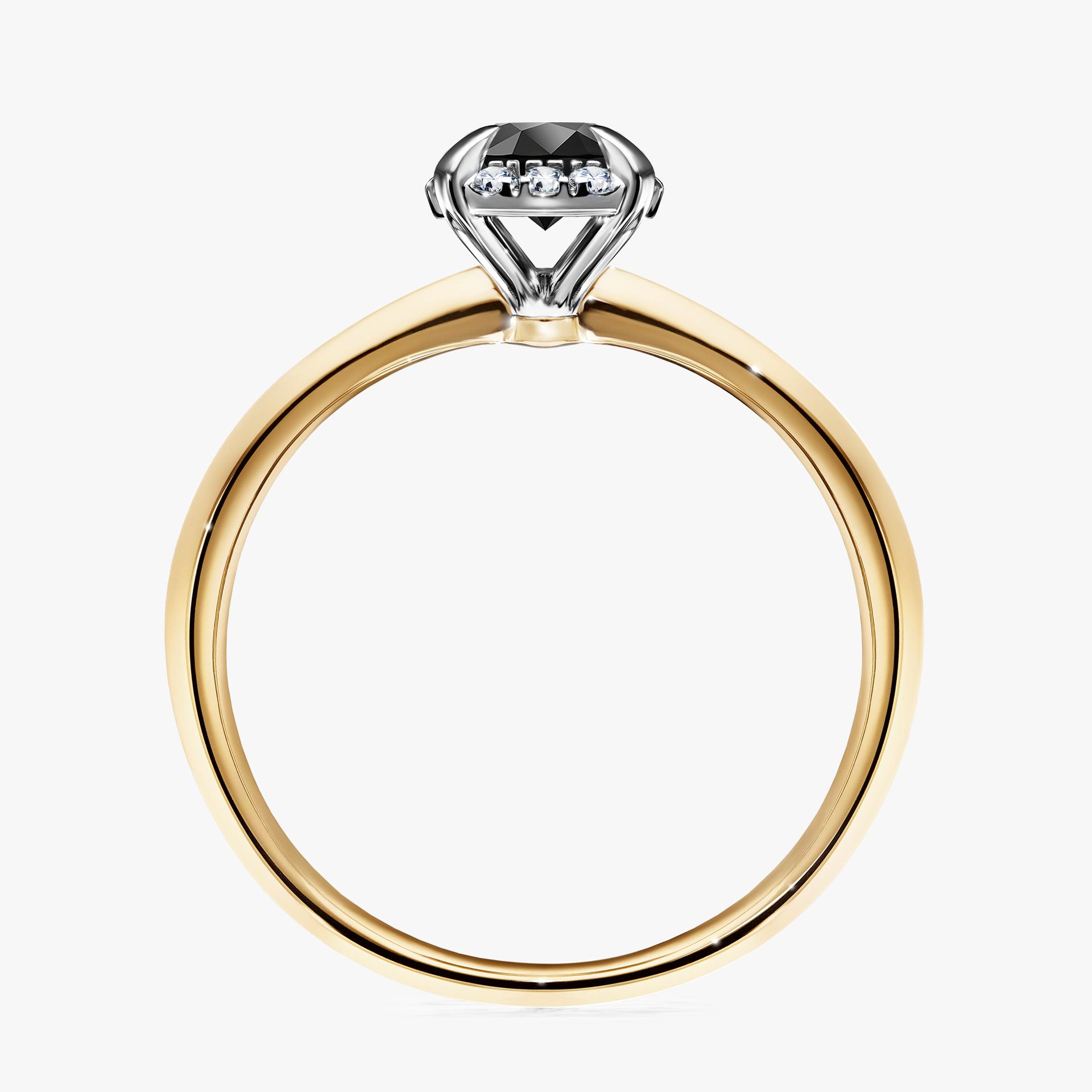Pierscionek zareczynowy z diamentem czarnym 062 CT z zoltego zlota my beauty 02