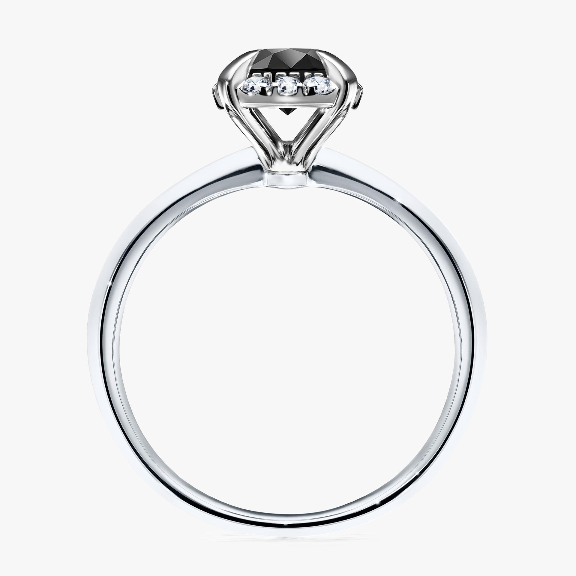 Pierscionek zareczynowy z diamentem czarnym 098 CT z bialego zlota my beauty 02