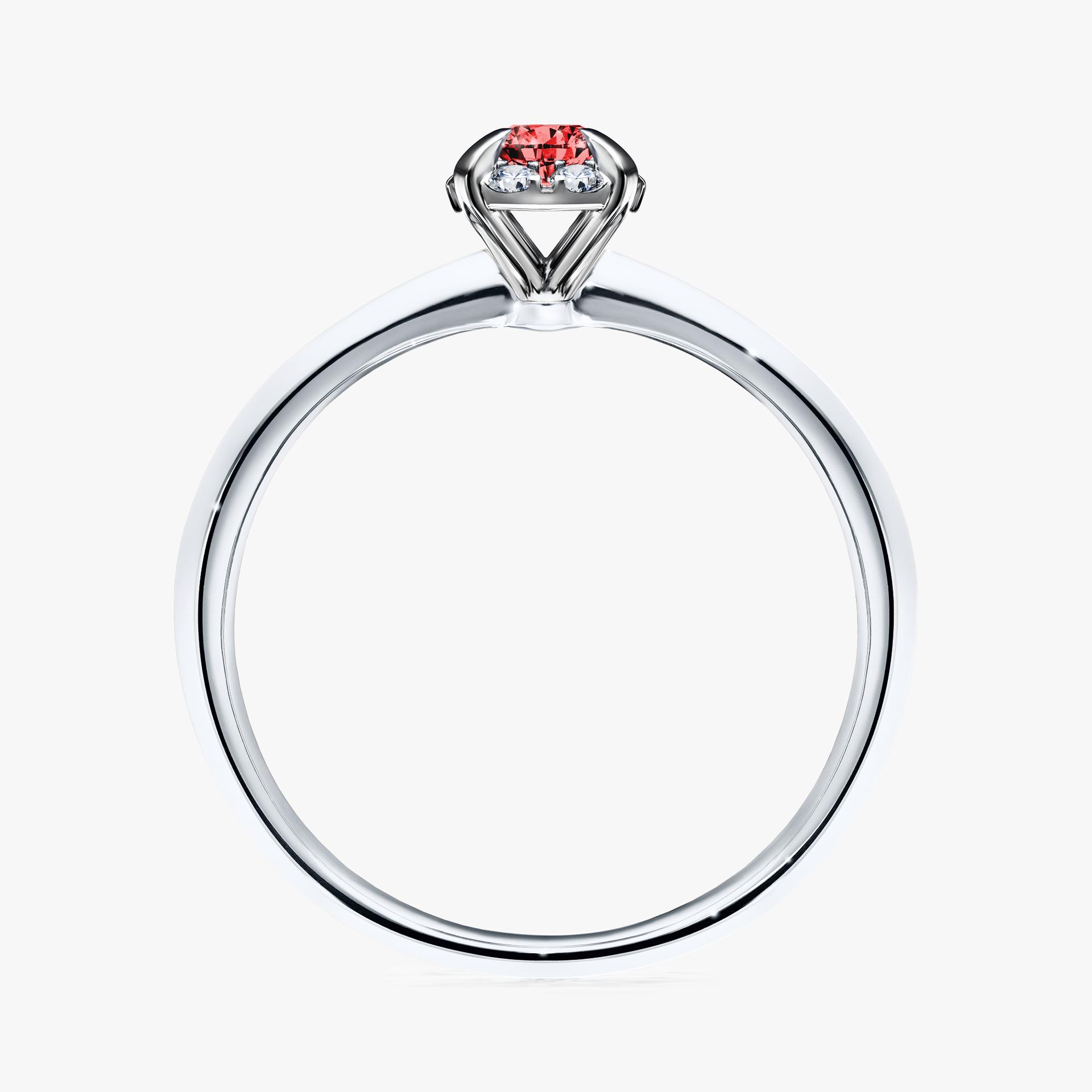 Pierscionek zareczynowy z diamentem czerwony 014 CT z bialego zlota my beauty 02