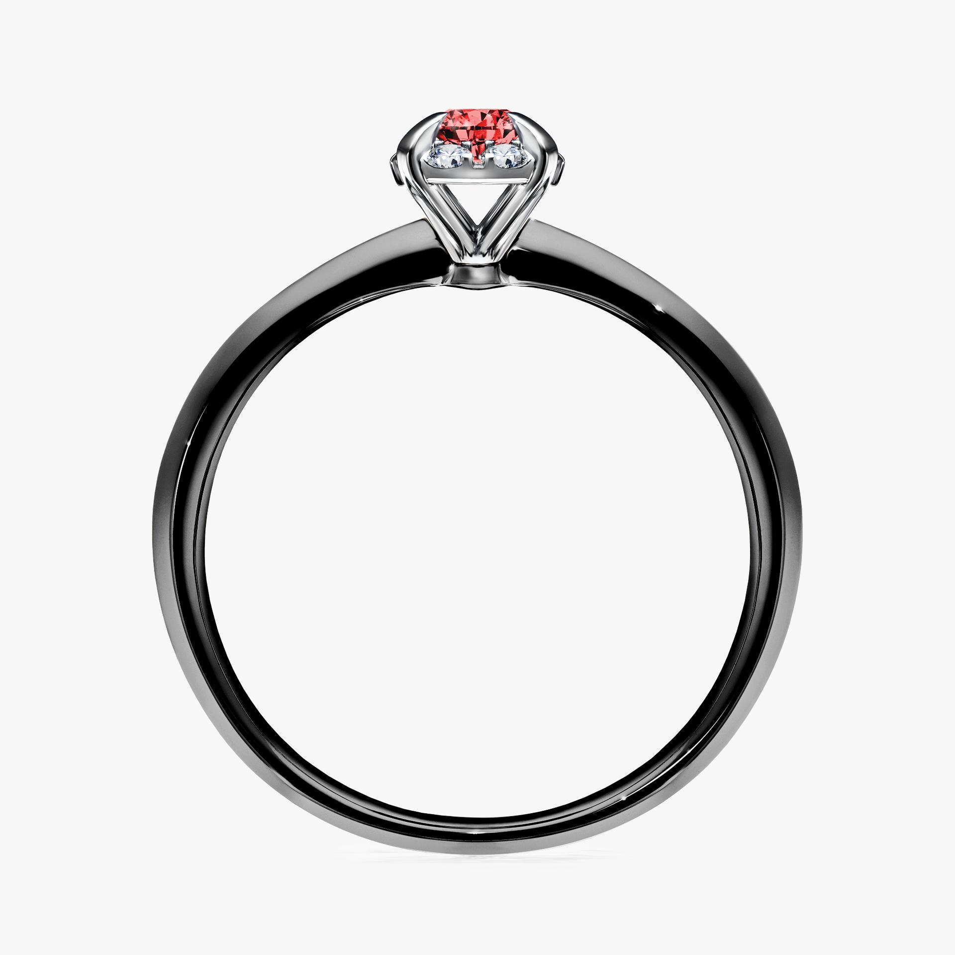 Pierscionek zareczynowy z diamentem czerwony 014 CT z czarnego zlota my beauty 02