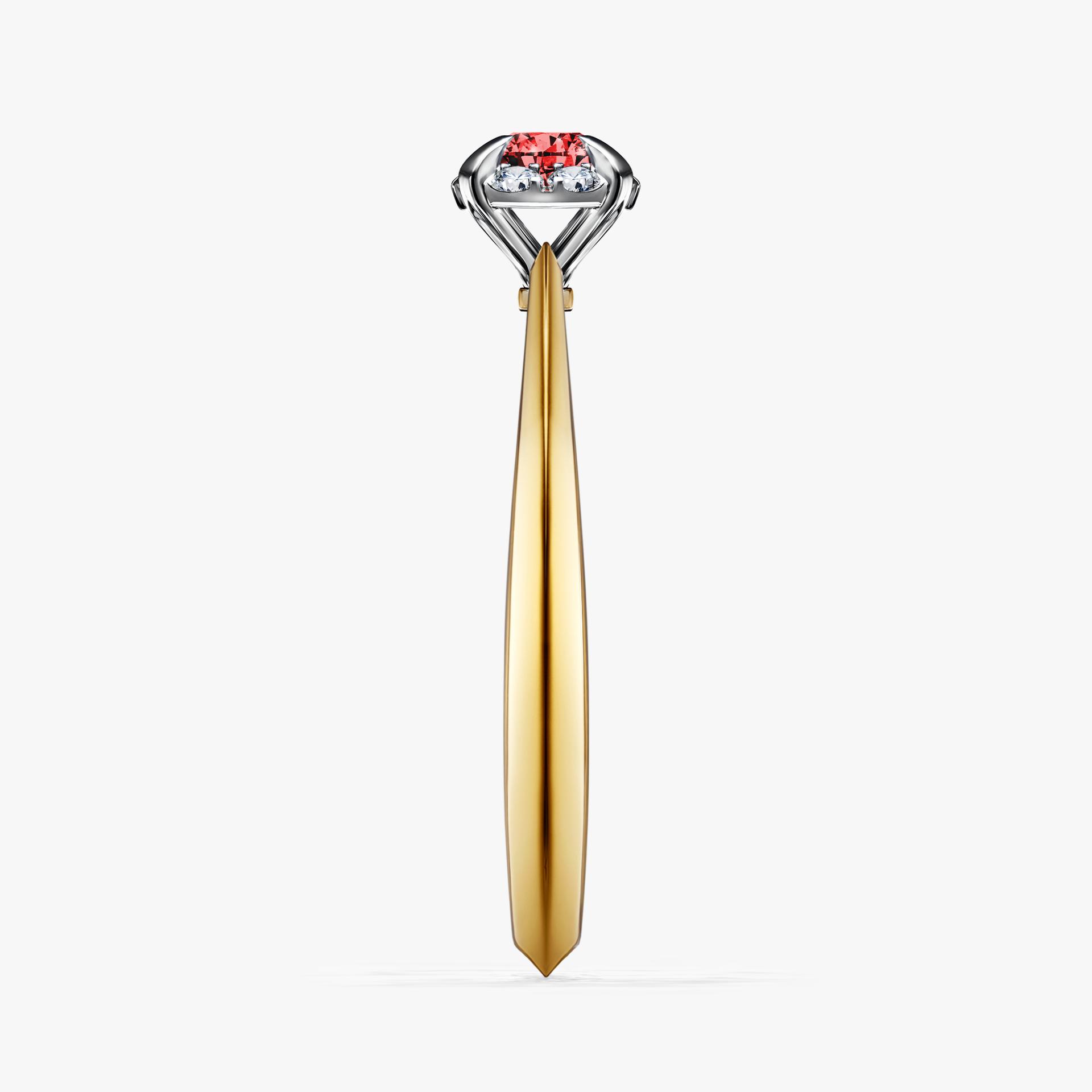 Pierscionek zareczynowy z diamentem czerwony 014 CT z zoltego zlota my beauty 03