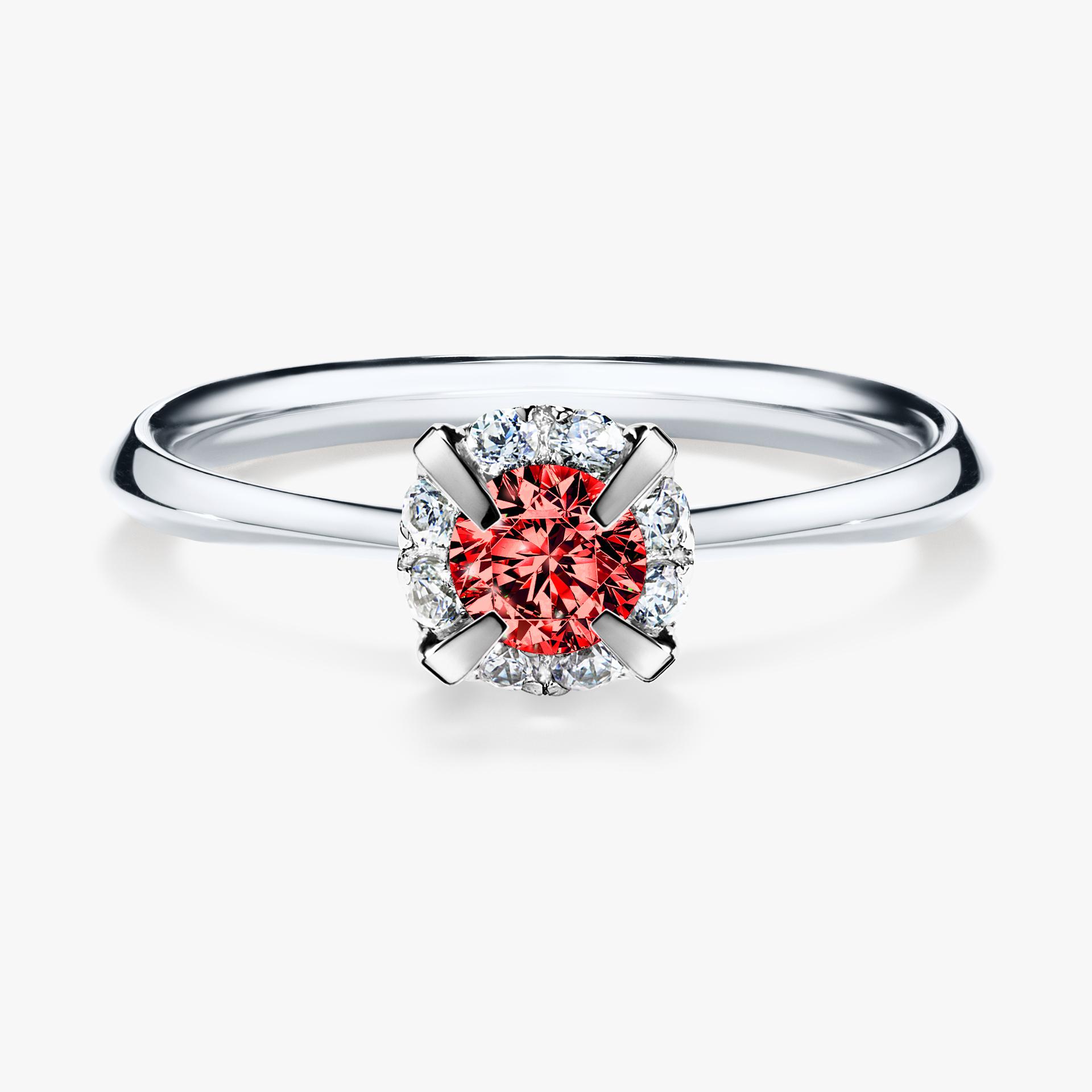 Pierscionek zareczynowy z diamentem czerwony 033 CT z bialego zlota my beauty 01