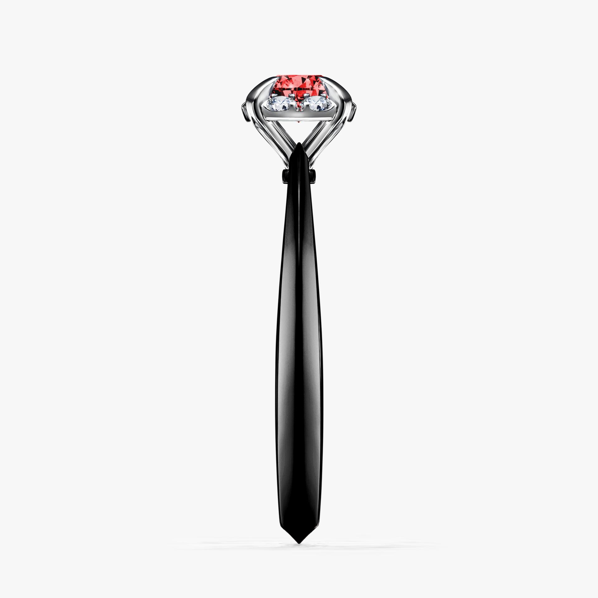 Pierscionek zareczynowy z diamentem czerwony 033 CT z czarnego zlota my beauty 03