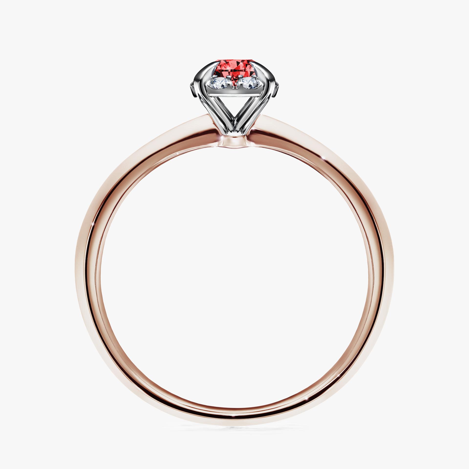 Pierscionek zareczynowy z diamentem czerwony 033 CT z rozowego zlota my beauty 02