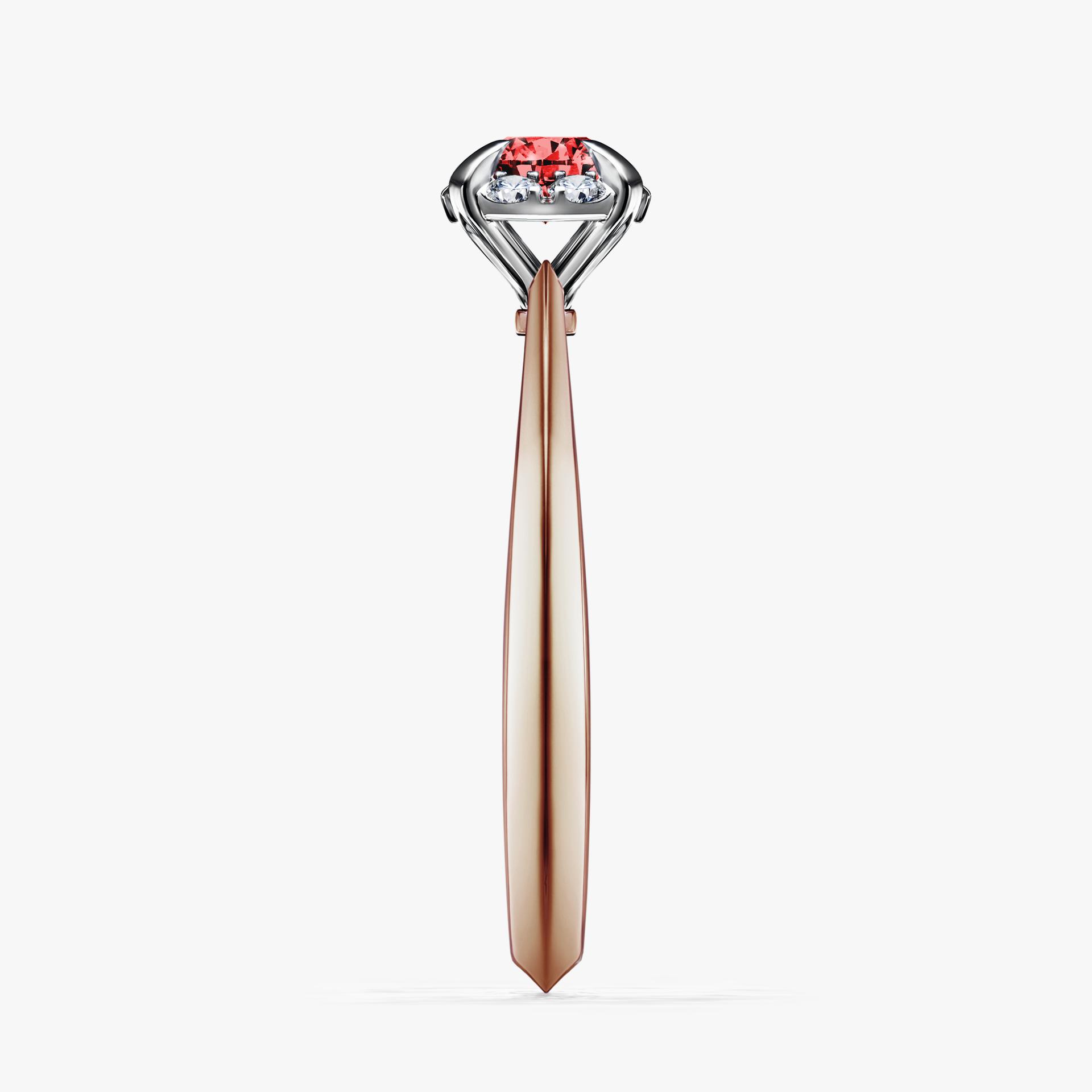 Pierscionek zareczynowy z diamentem czerwony 033 CT z rozowego zlota my beauty 03