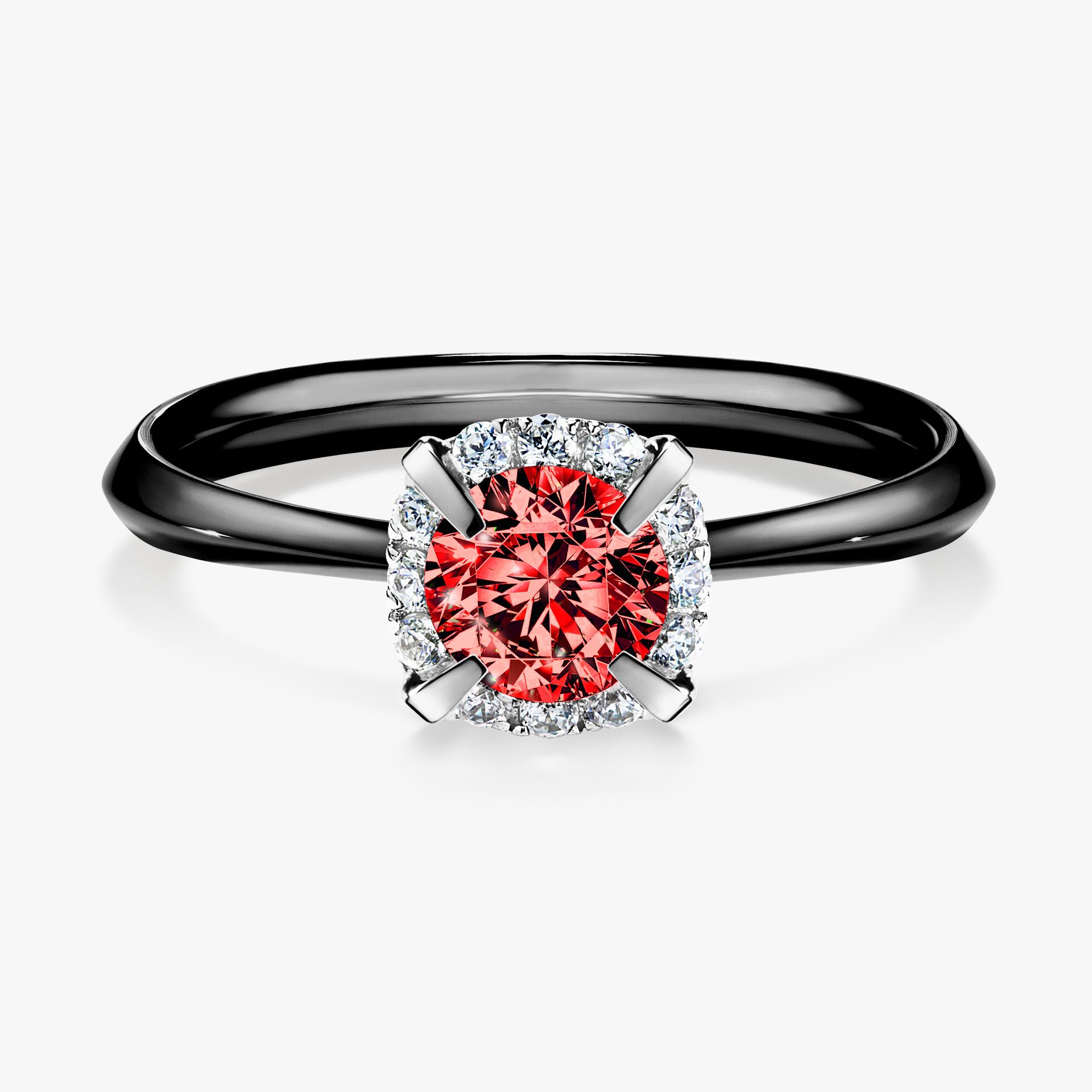Pierscionek zareczynowy z diamentem czerwony 062 CT z czarnego zlota my beauty 01