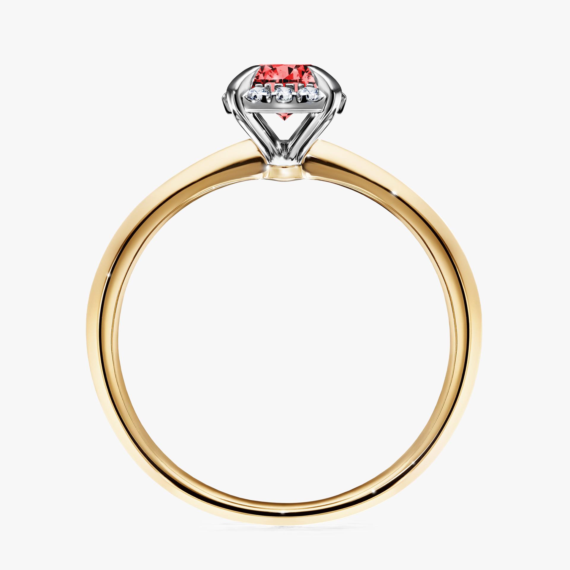 Pierscionek zareczynowy z diamentem czerwony 062 CT z zoltego zlota my beauty 02