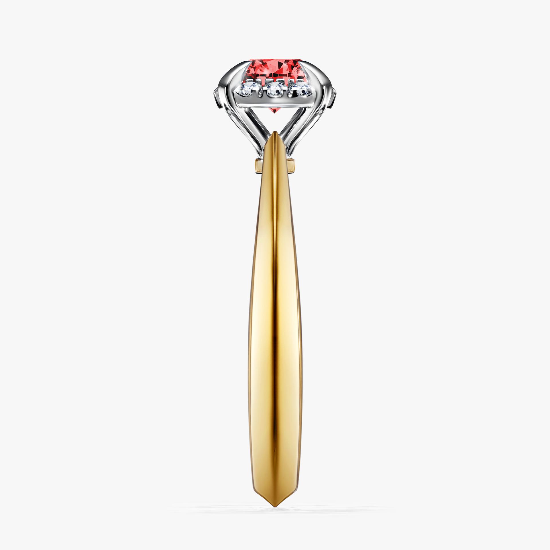 Pierscionek zareczynowy z diamentem czerwony 062 CT z zoltego zlota my beauty 03