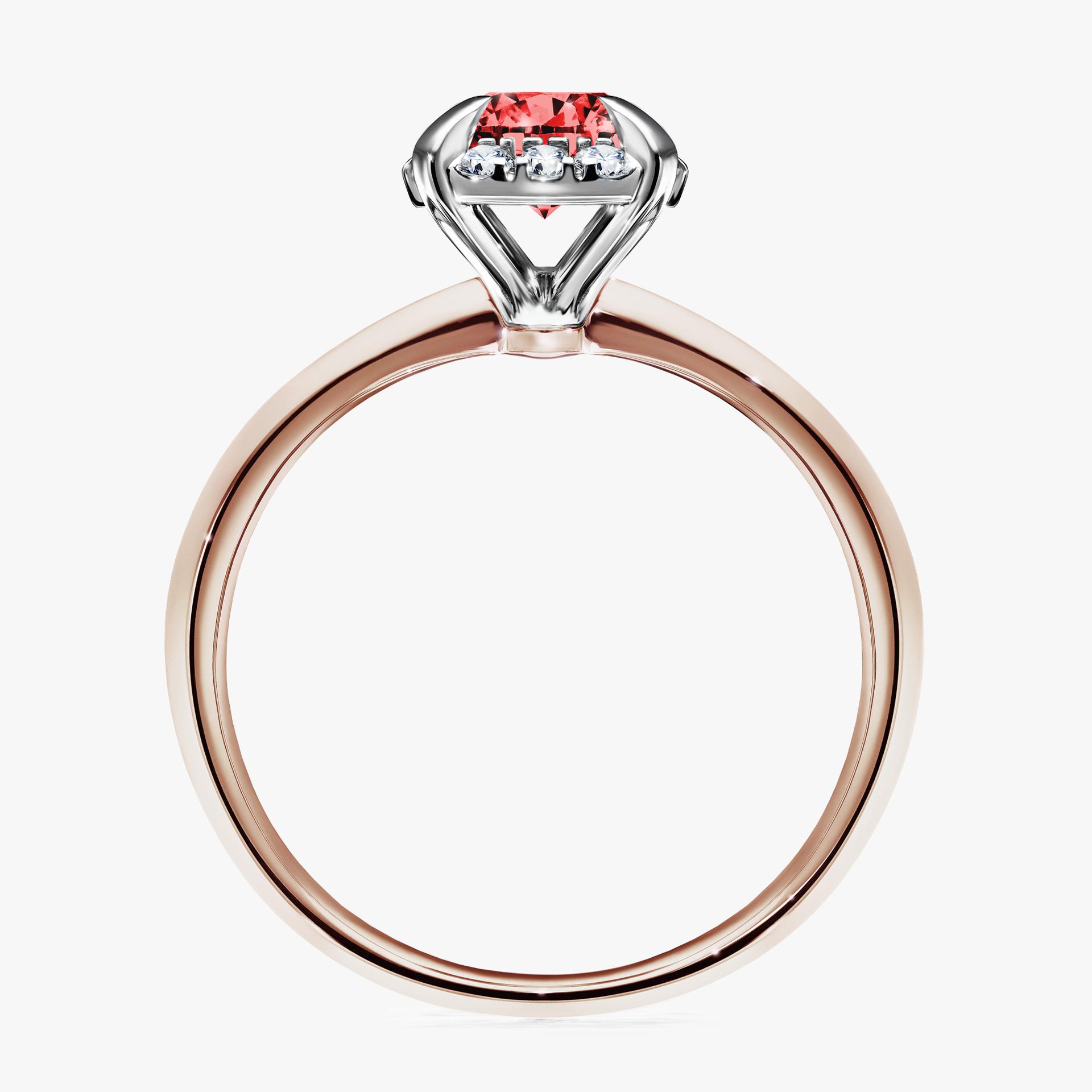 Pierscionek zareczynowy z diamentem czerwony 098 CT z rozowego zlota my beauty 02