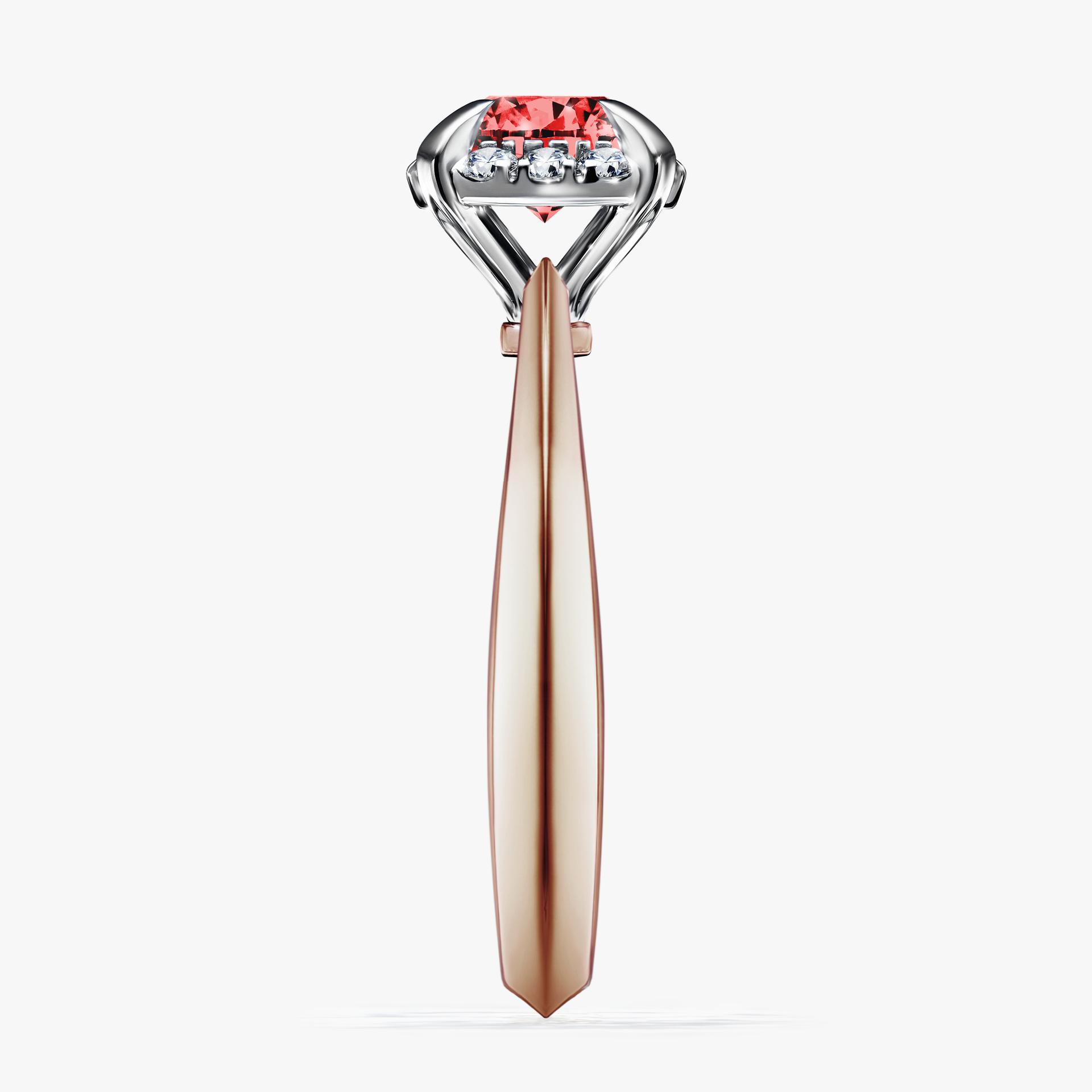 Pierscionek zareczynowy z diamentem czerwony 098 CT z rozowego zlota my beauty 03