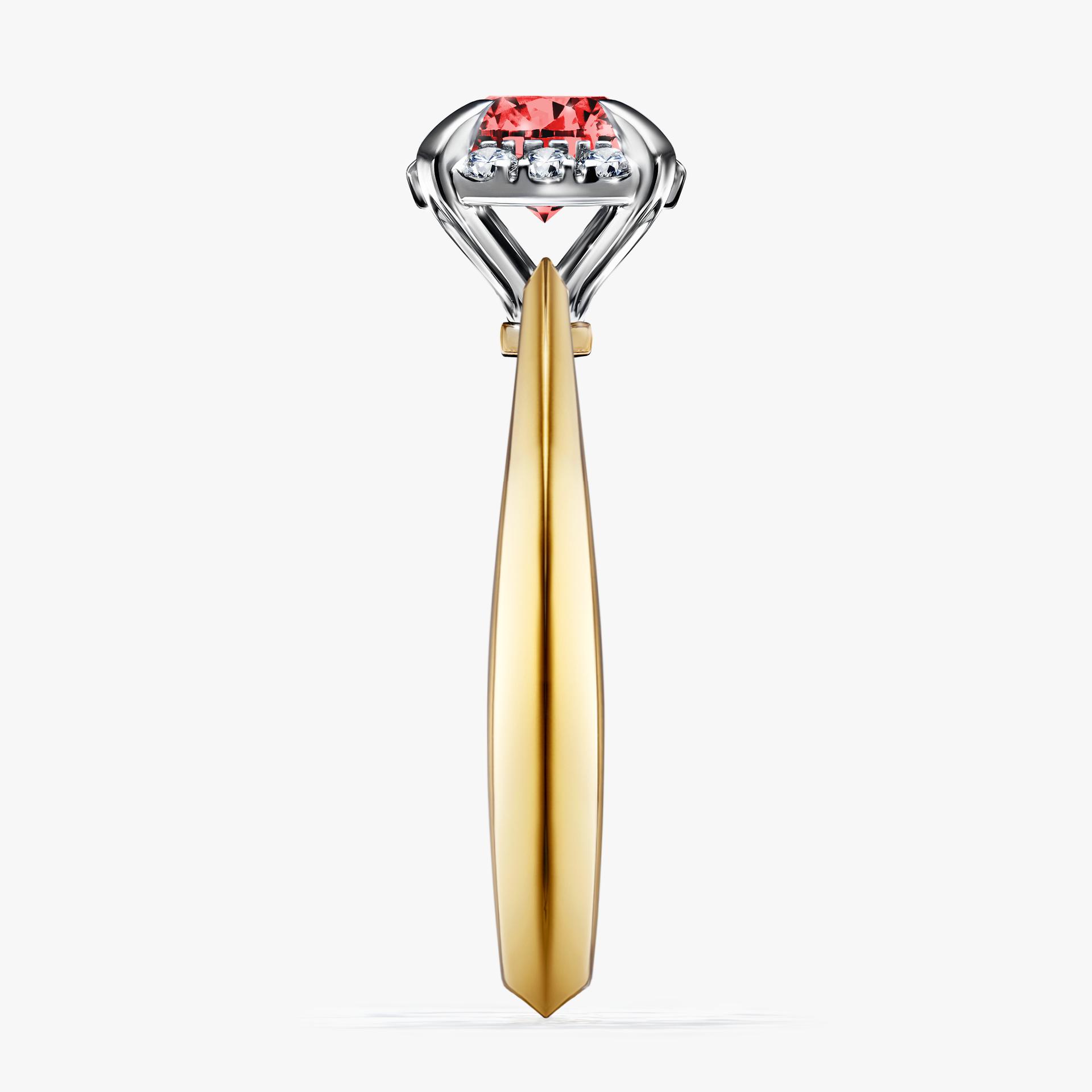 Pierscionek zareczynowy z diamentem czerwony 098 CT z zoltego zlota my beauty 03