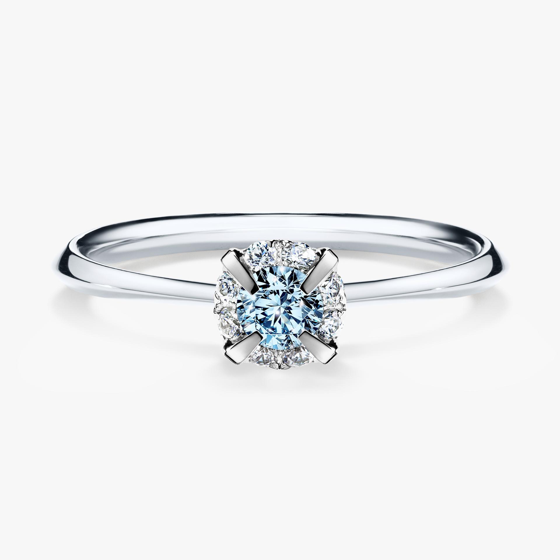 Pierscionek zareczynowy z diamentem niebieski 014 CT z bialego zlota my beauty 01