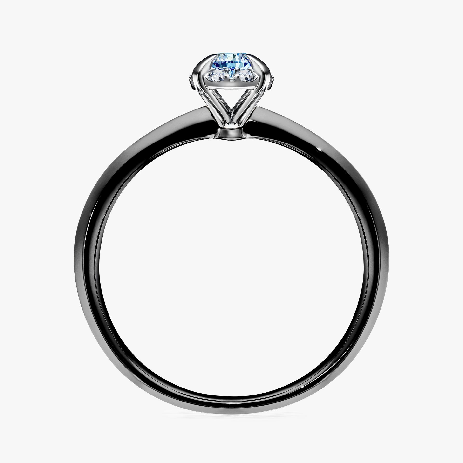 Pierscionek zareczynowy z diamentem niebieski 014 CT z czarnego zlota my beauty 02