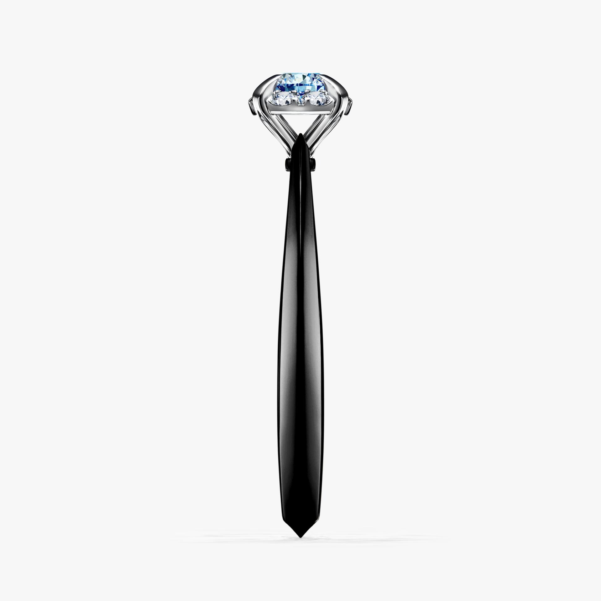 Pierscionek zareczynowy z diamentem niebieski 014 CT z czarnego zlota my beauty 03
