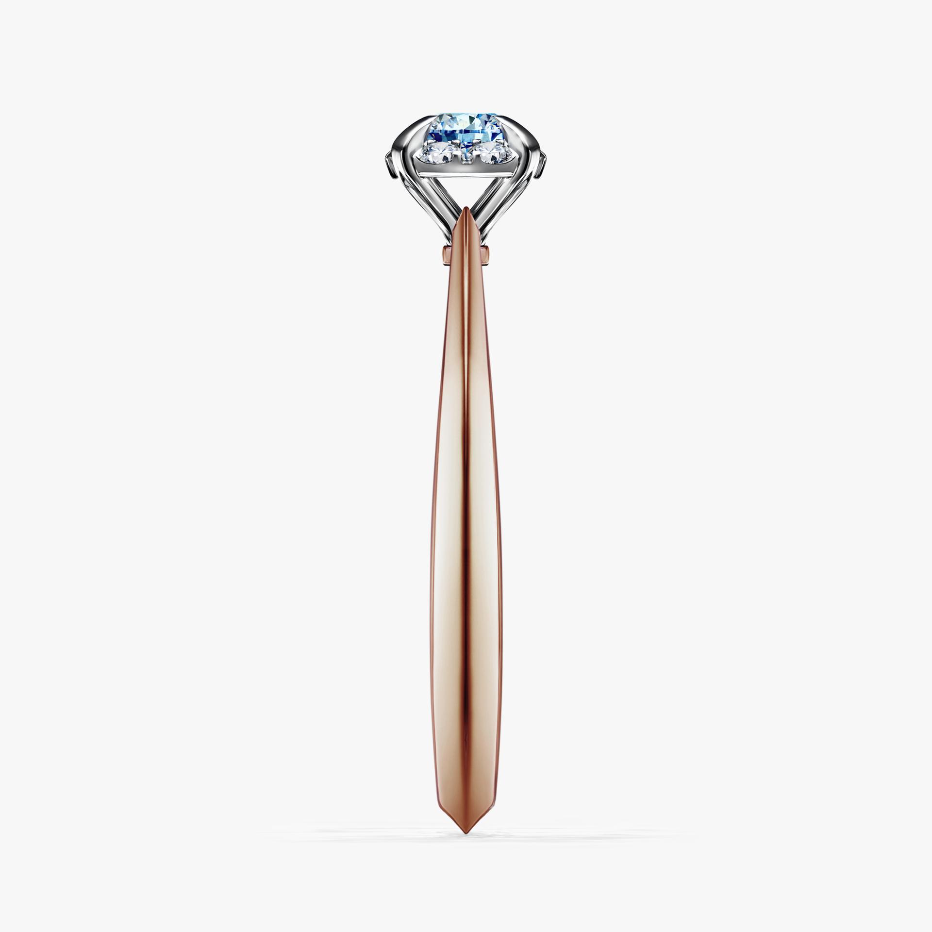 Pierścionek zaręczynowy My Beauty z różowego złota z niebieskim diamentem 0,14ct