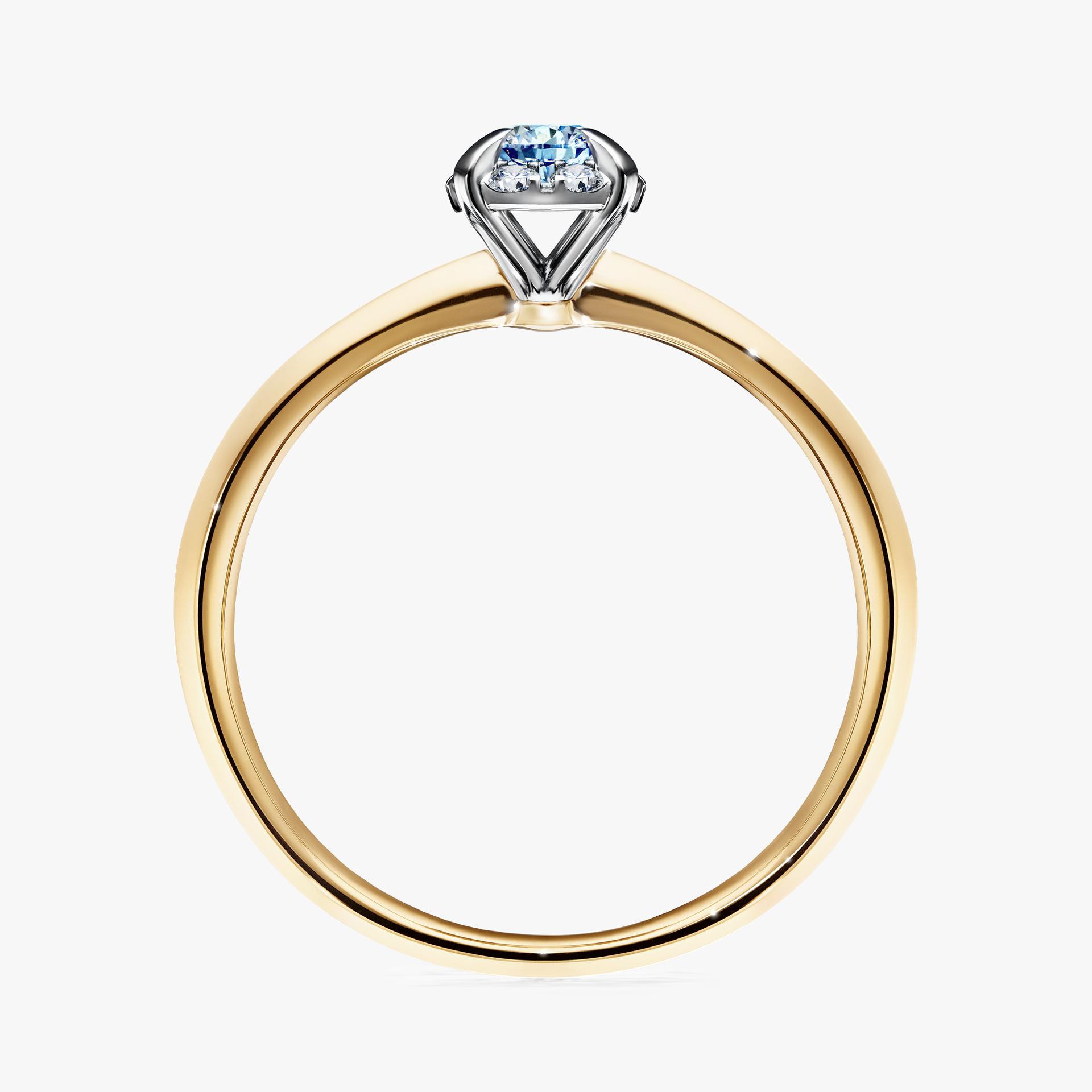 Pierscionek zareczynowy z diamentem niebieski 014 CT z zoltego zlota my beauty 02