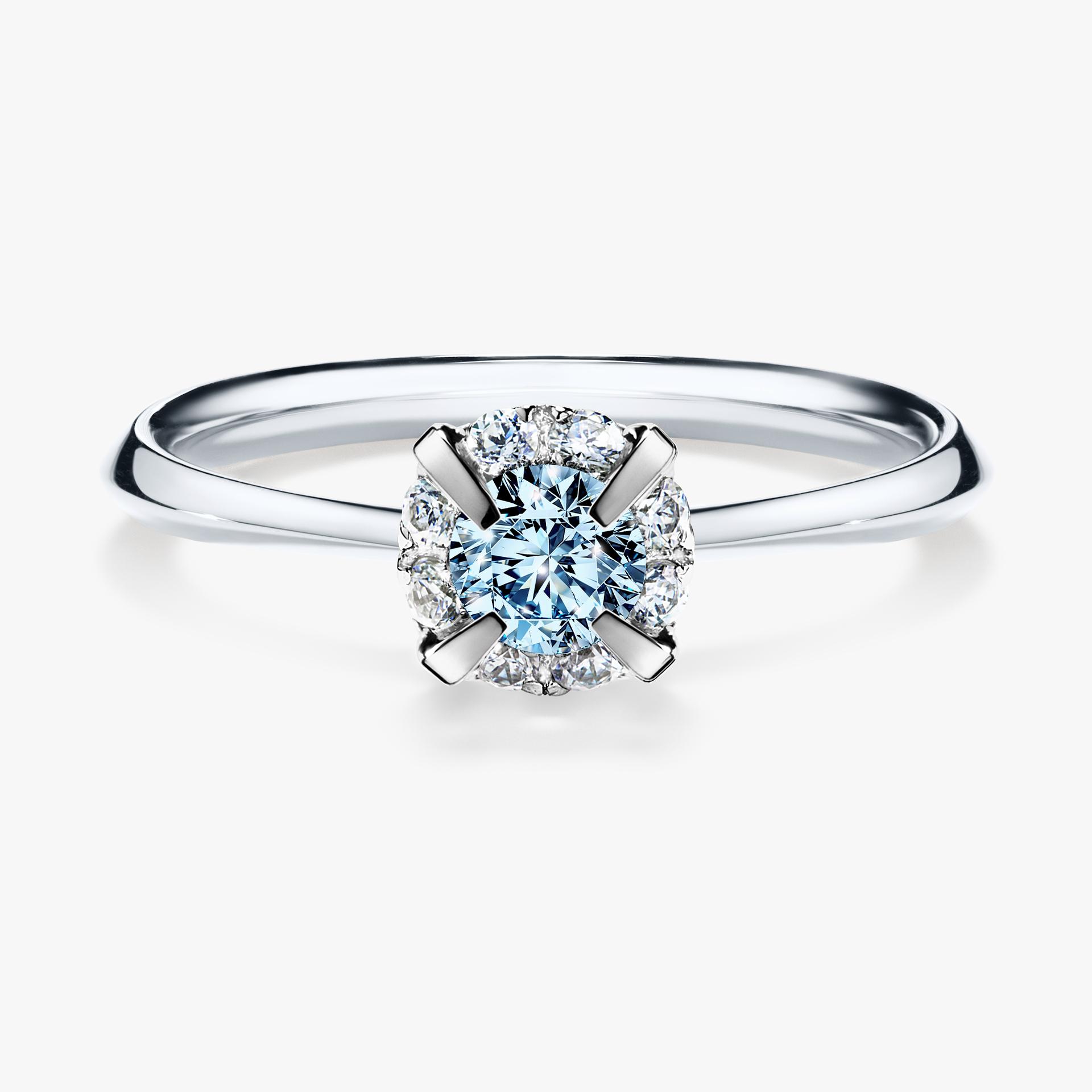 Pierscionek zareczynowy z diamentem niebieski 033 CT z bialego zlota my beauty 01