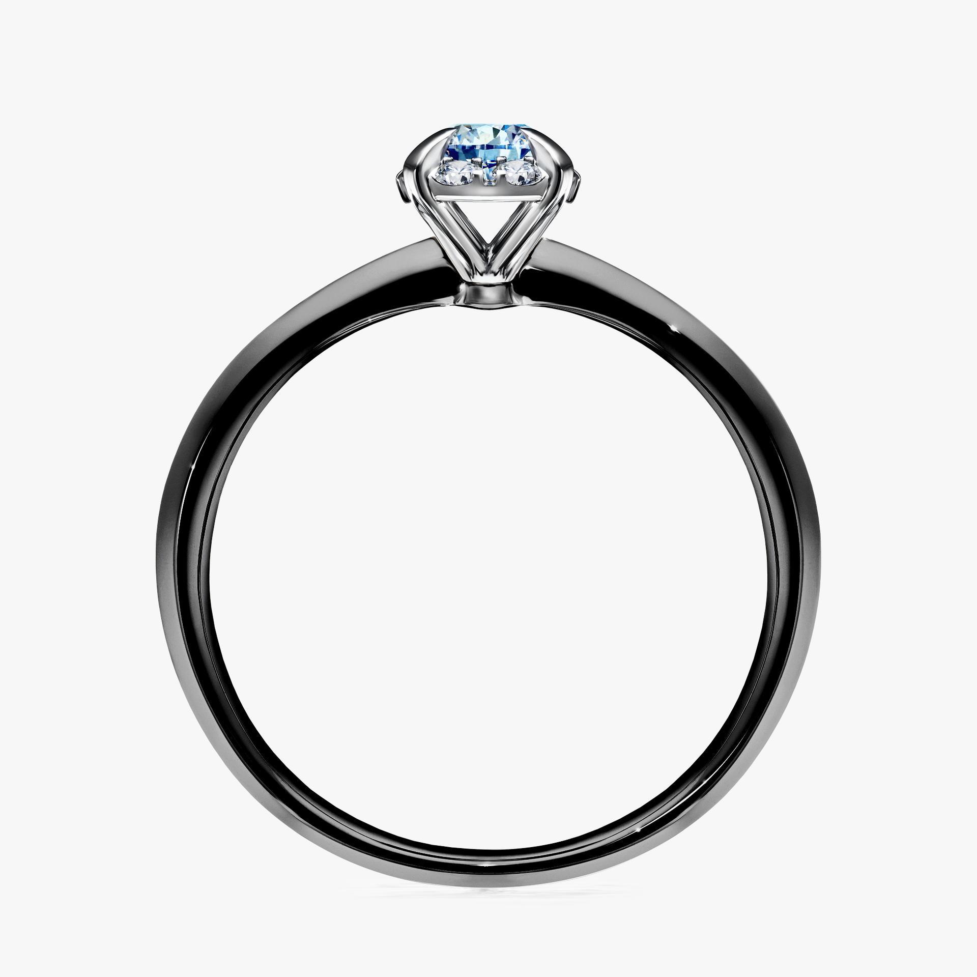 Pierscionek zareczynowy z diamentem niebieski 033 CT z czarnego zlota my beauty 02