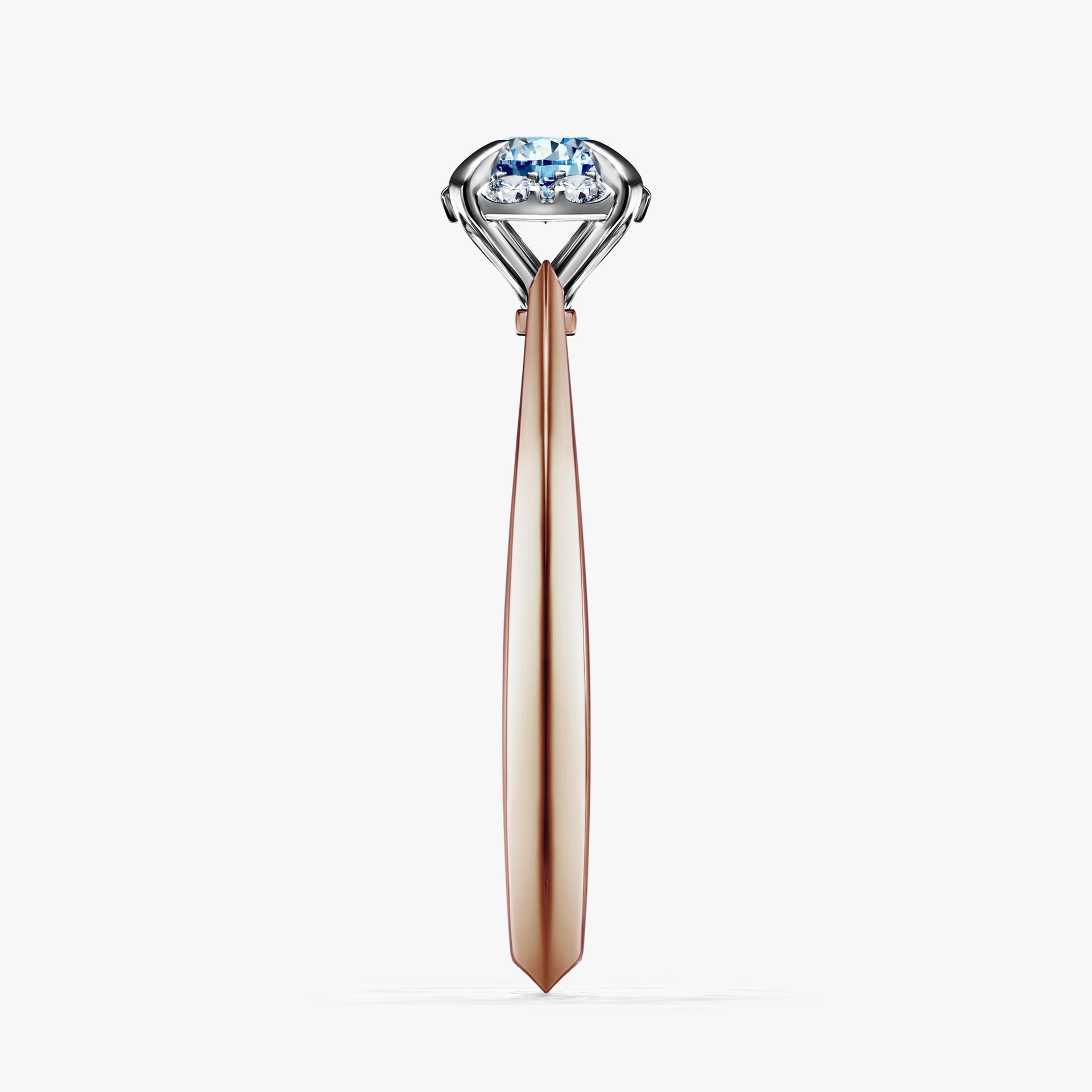 Pierścionek zaręczynowy My Beauty z różowego złota z niebieskim diamentem 0,33ct