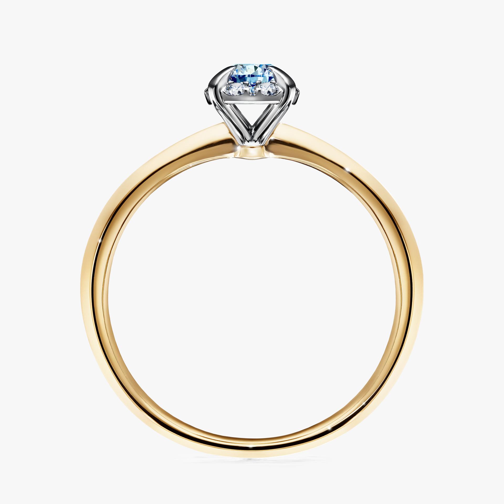 Pierscionek zareczynowy z diamentem niebieski 033 CT z zoltego zlota my beauty 02