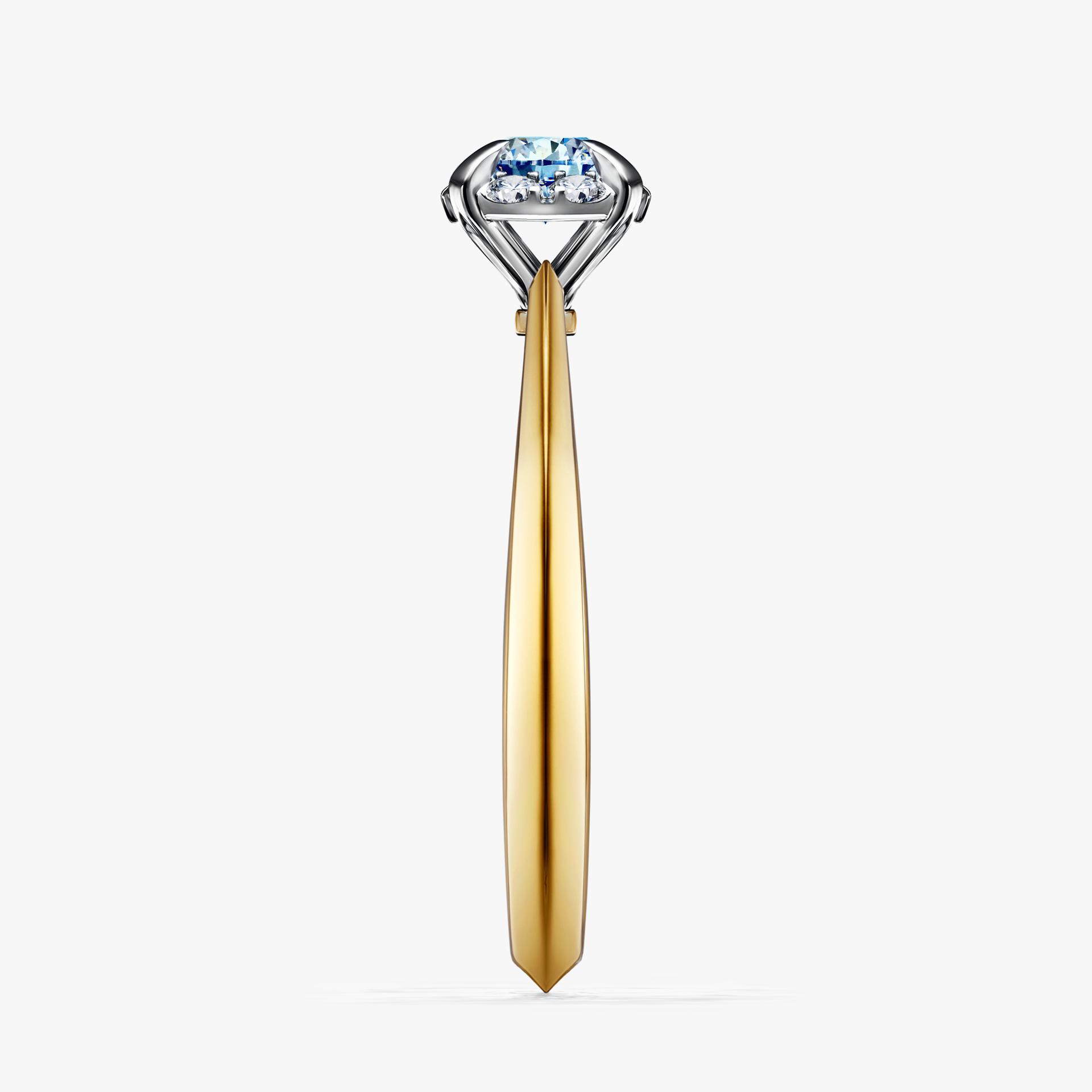 Pierscionek zareczynowy z diamentem niebieski 033 CT z zoltego zlota my beauty 03