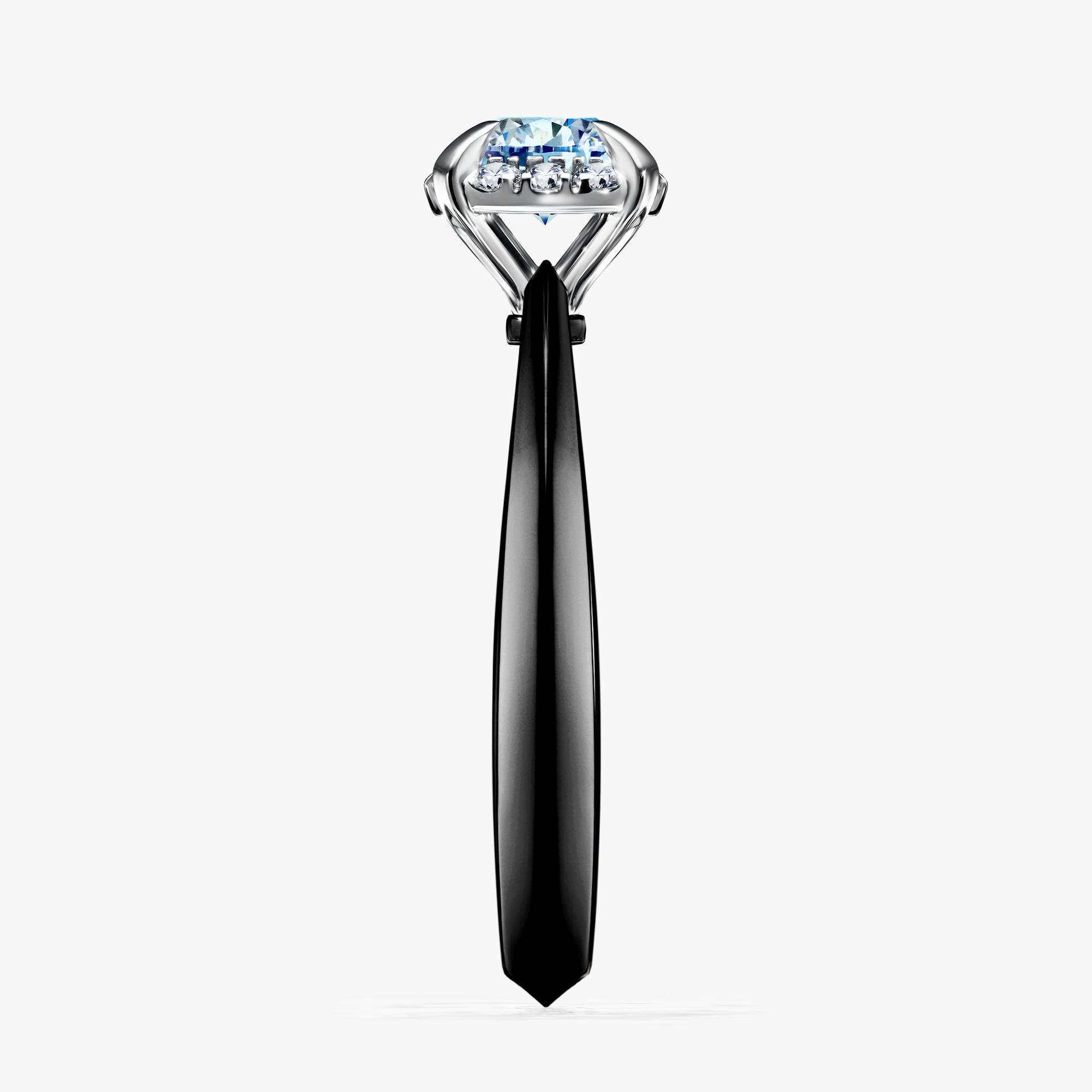 Pierscionek zareczynowy z diamentem niebieski 062 CT z czarnego zlota my beauty 03