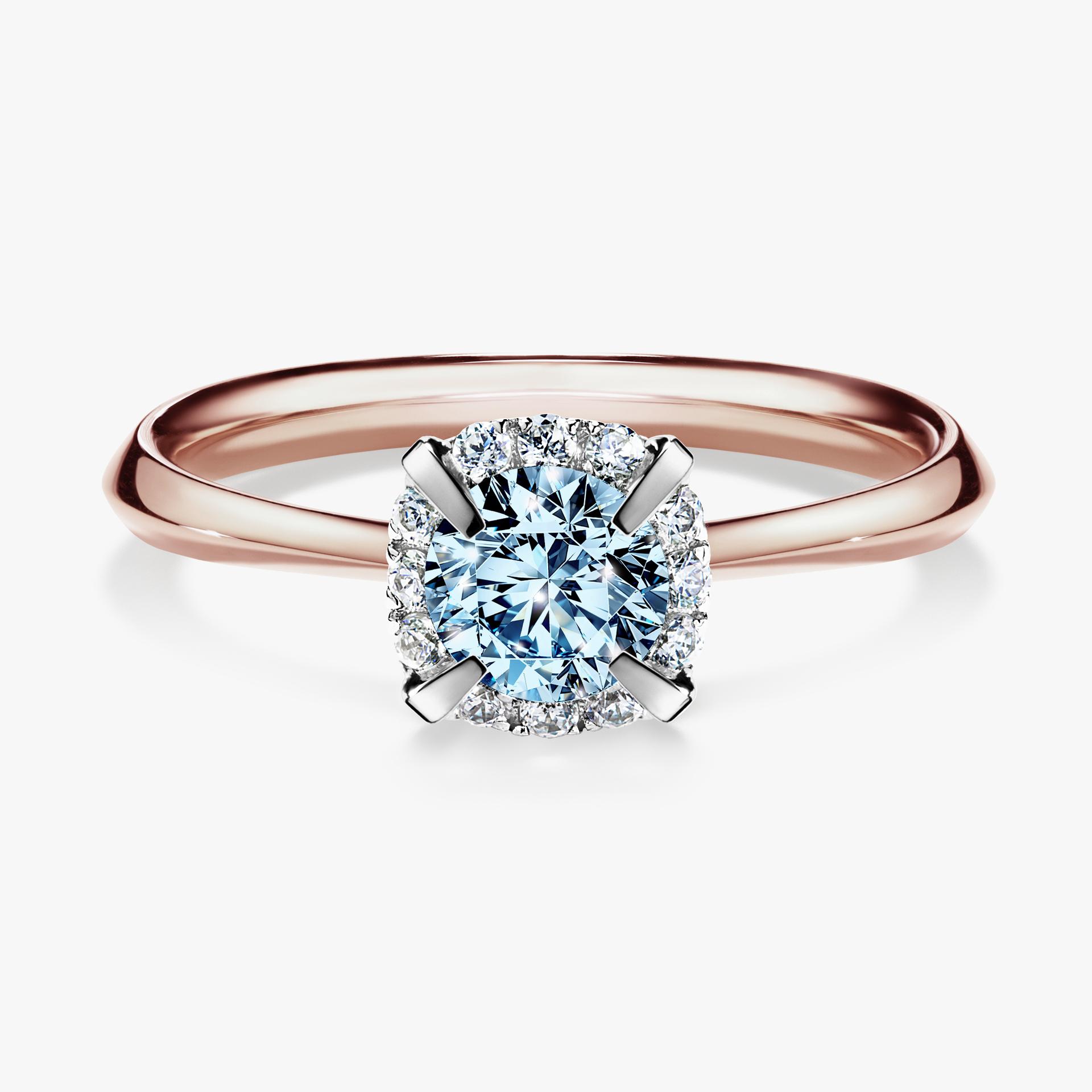 Pierscionek zareczynowy z diamentem niebieski 062 CT z rozowego zlota my beauty 01