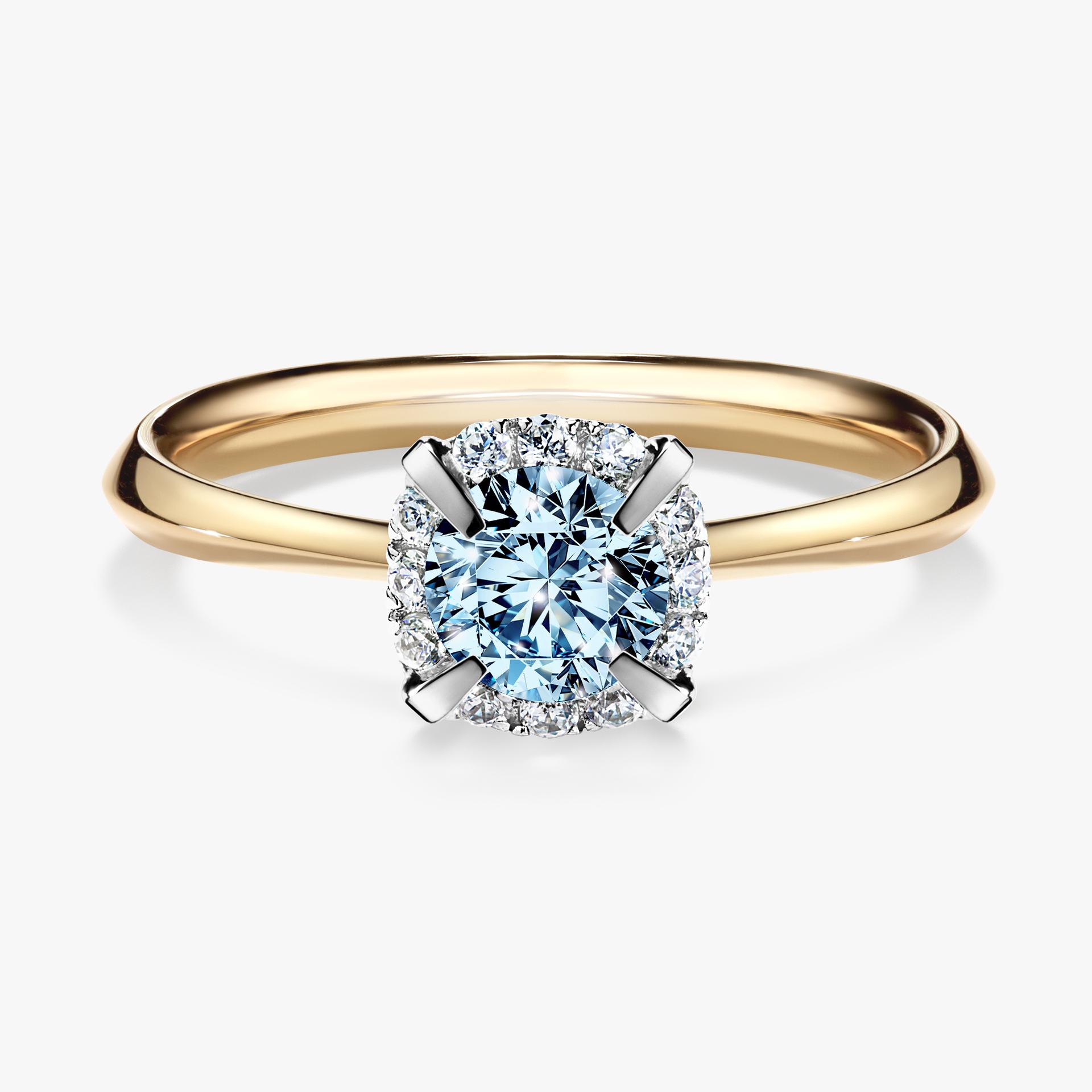 Pierscionek zareczynowy z diamentem niebieski 062 CT z zoltego zlota my beauty 01