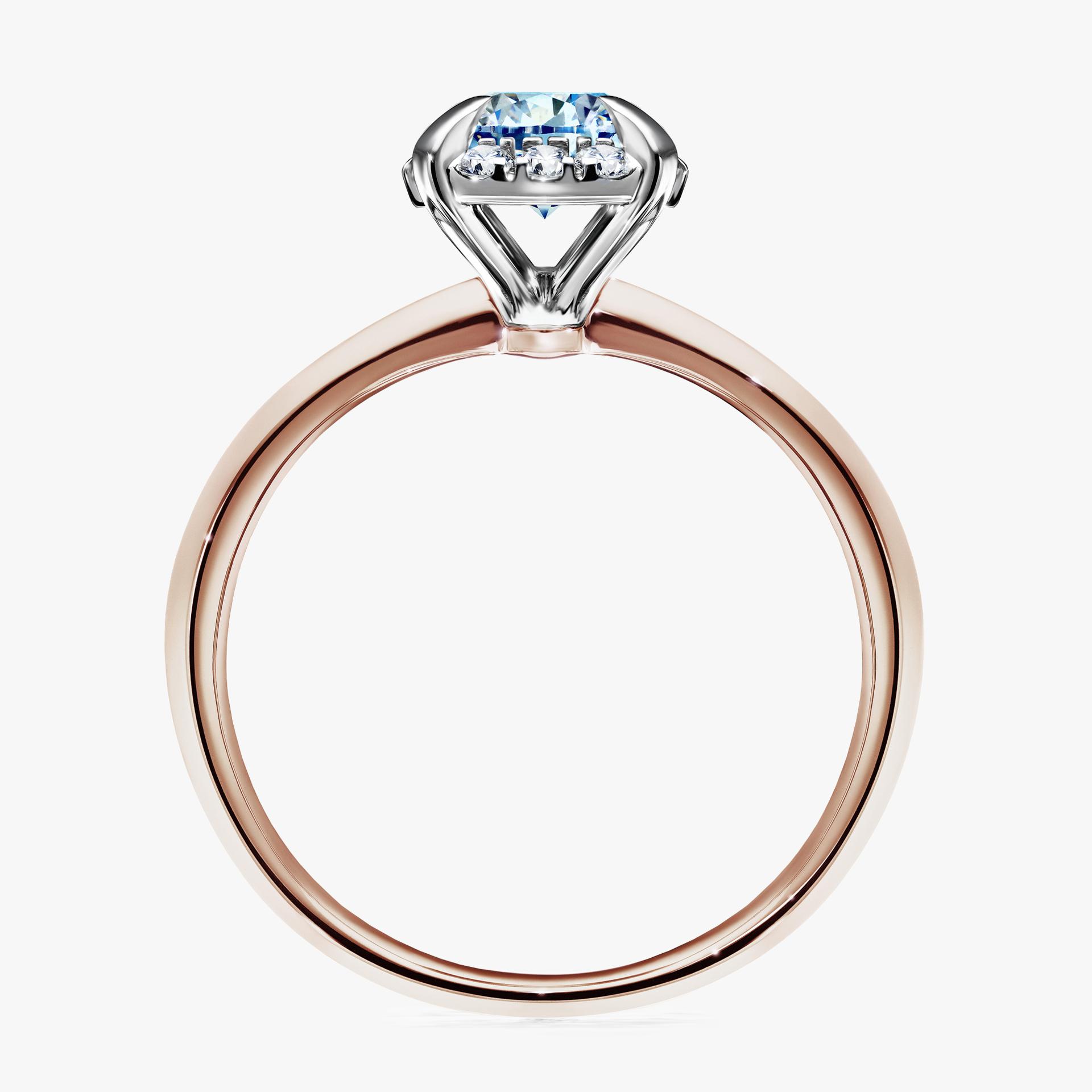 Pierscionek zareczynowy z diamentem niebieski 098 CT z rozowego zlota my beauty 02
