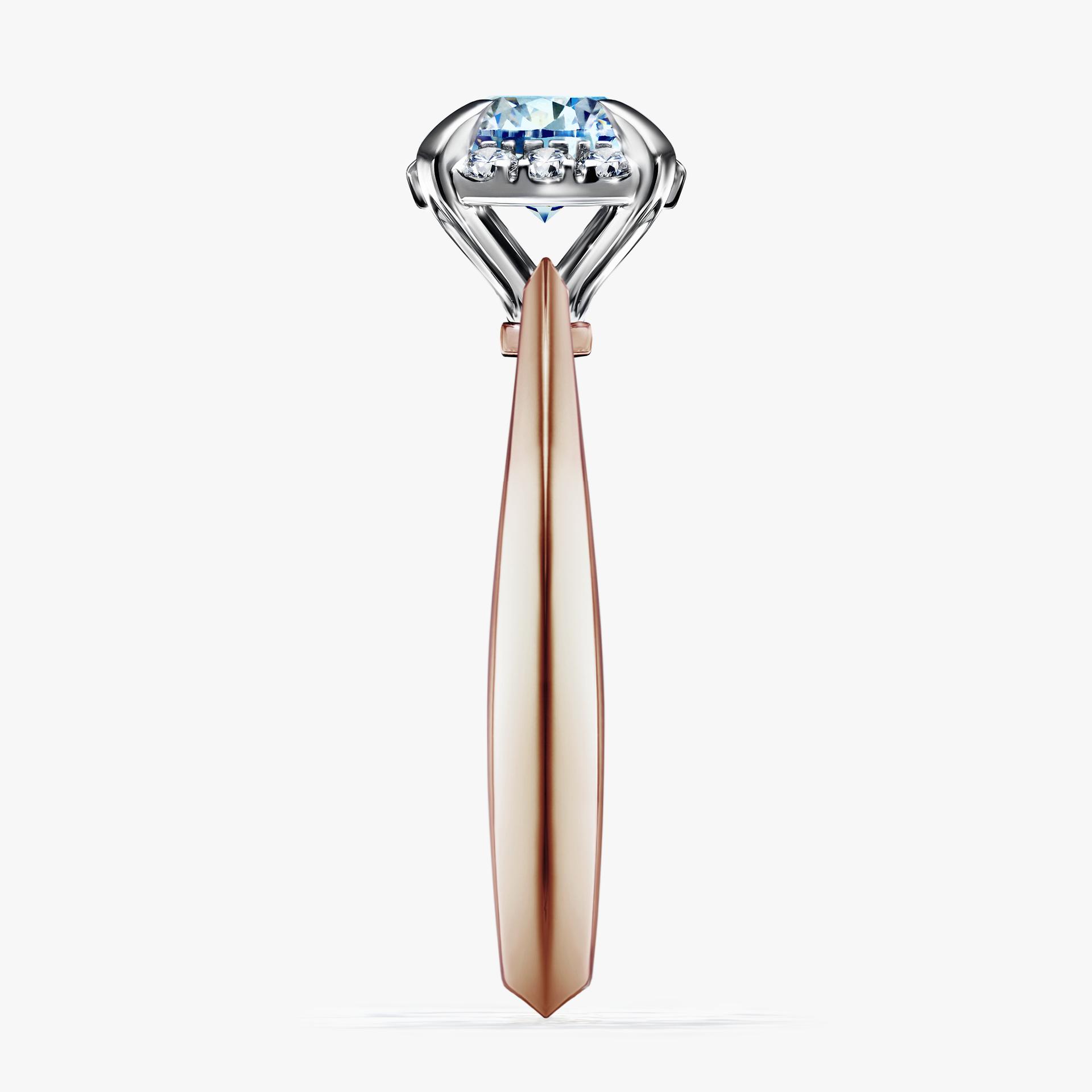 Pierscionek zareczynowy z diamentem niebieski 098 CT z rozowego zlota my beauty 03