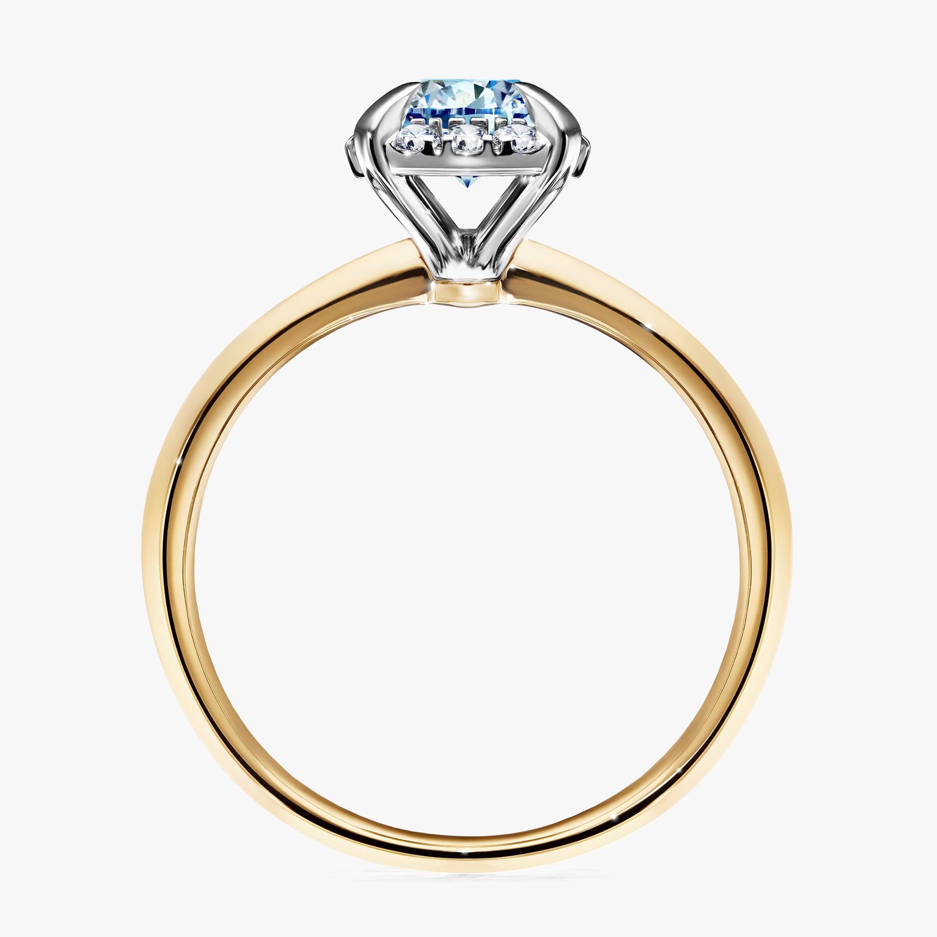 Pierscionek zareczynowy z diamentem niebieski 098 CT z zoltego zlota my beauty 02