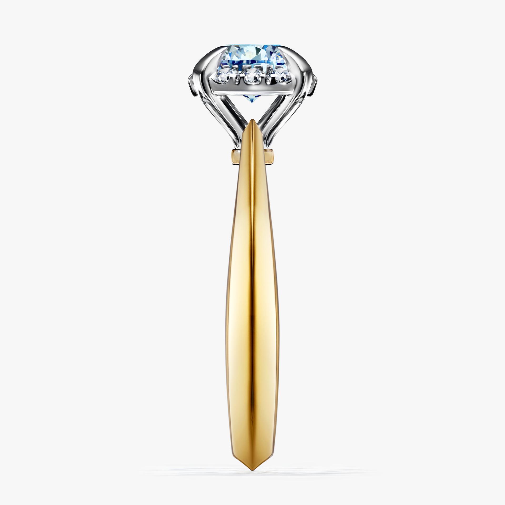 Pierscionek zareczynowy z diamentem niebieski 098 CT z zoltego zlota my beauty 03
