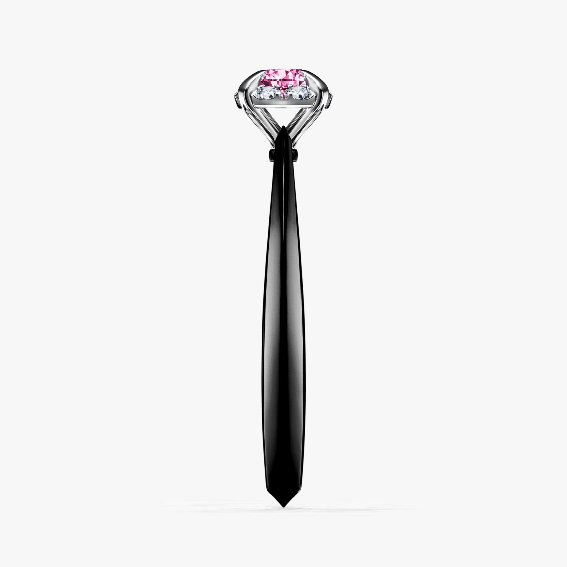 Pierscionek zareczynowy z diamentem rozowy 014 CT z czarnego zlota my beauty 03