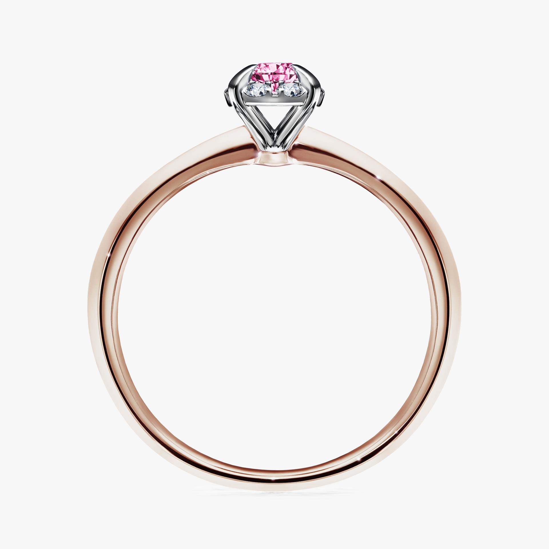 Pierscionek zareczynowy z diamentem rozowy 014 CT z rozowego zlota my beauty 02