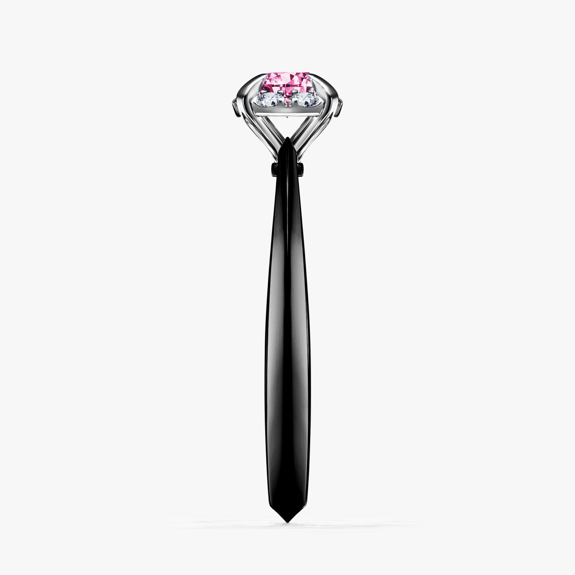 Pierscionek zareczynowy z diamentem rozowy 033 CT z czarnego zlota my beauty 03