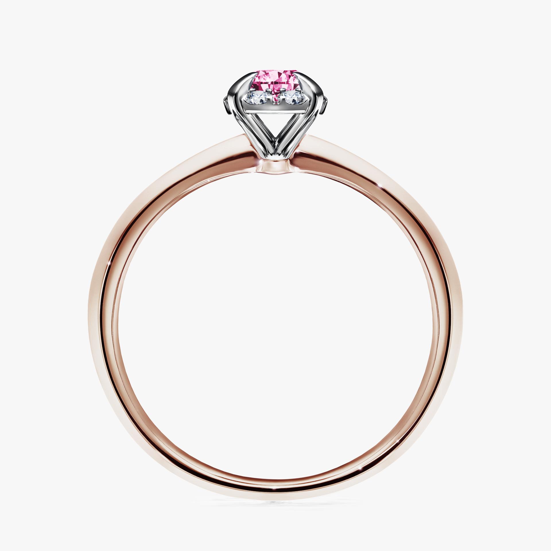 Pierscionek zareczynowy z diamentem rozowy 033 CT z rozowego zlota my beauty 02