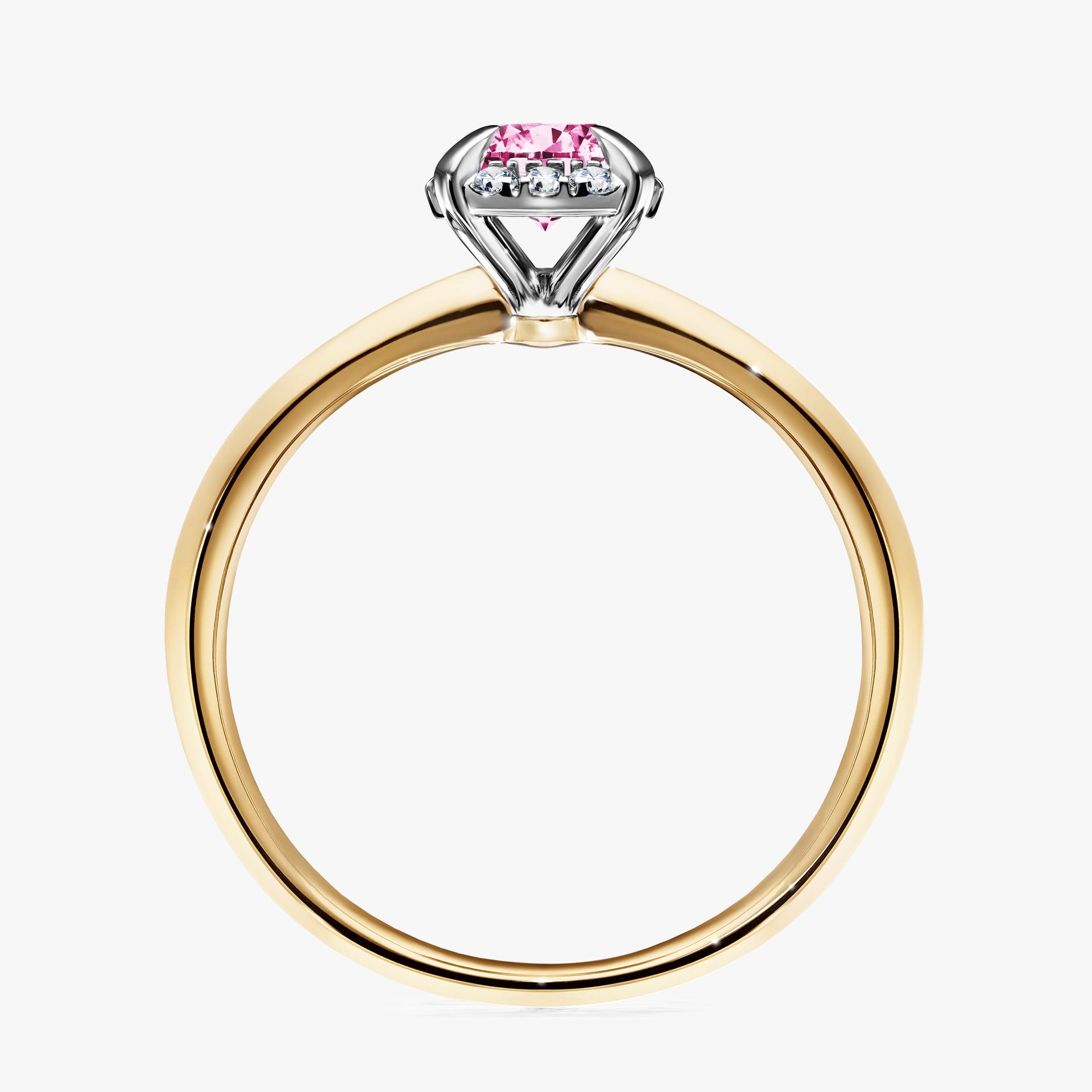 Pierscionek zareczynowy z diamentem rozowy 062 CT z zoltego zlota my beauty 02