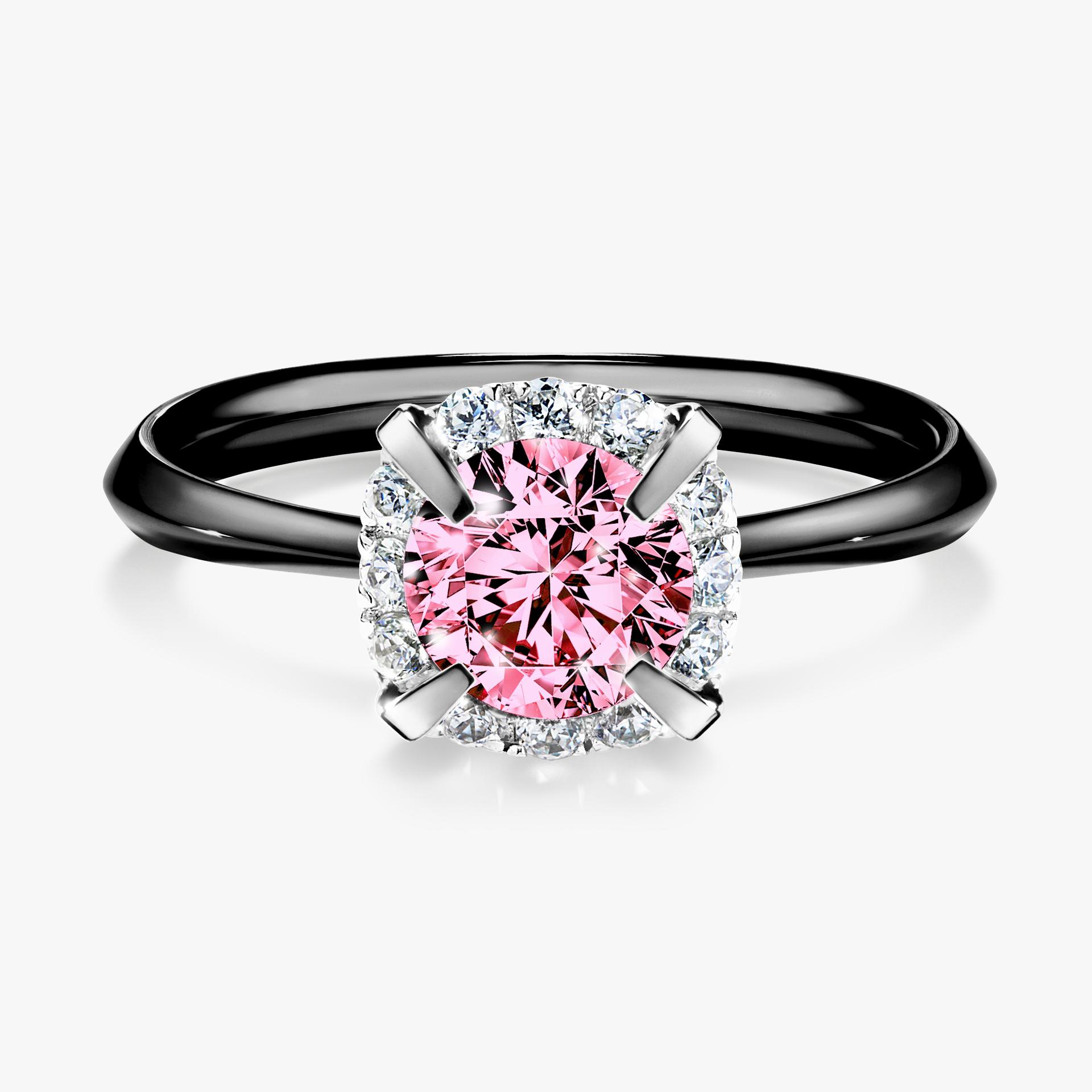 Pierścionek zaręczynowy My Beauty z czarnego złota z różowym diamentem 0,98ct