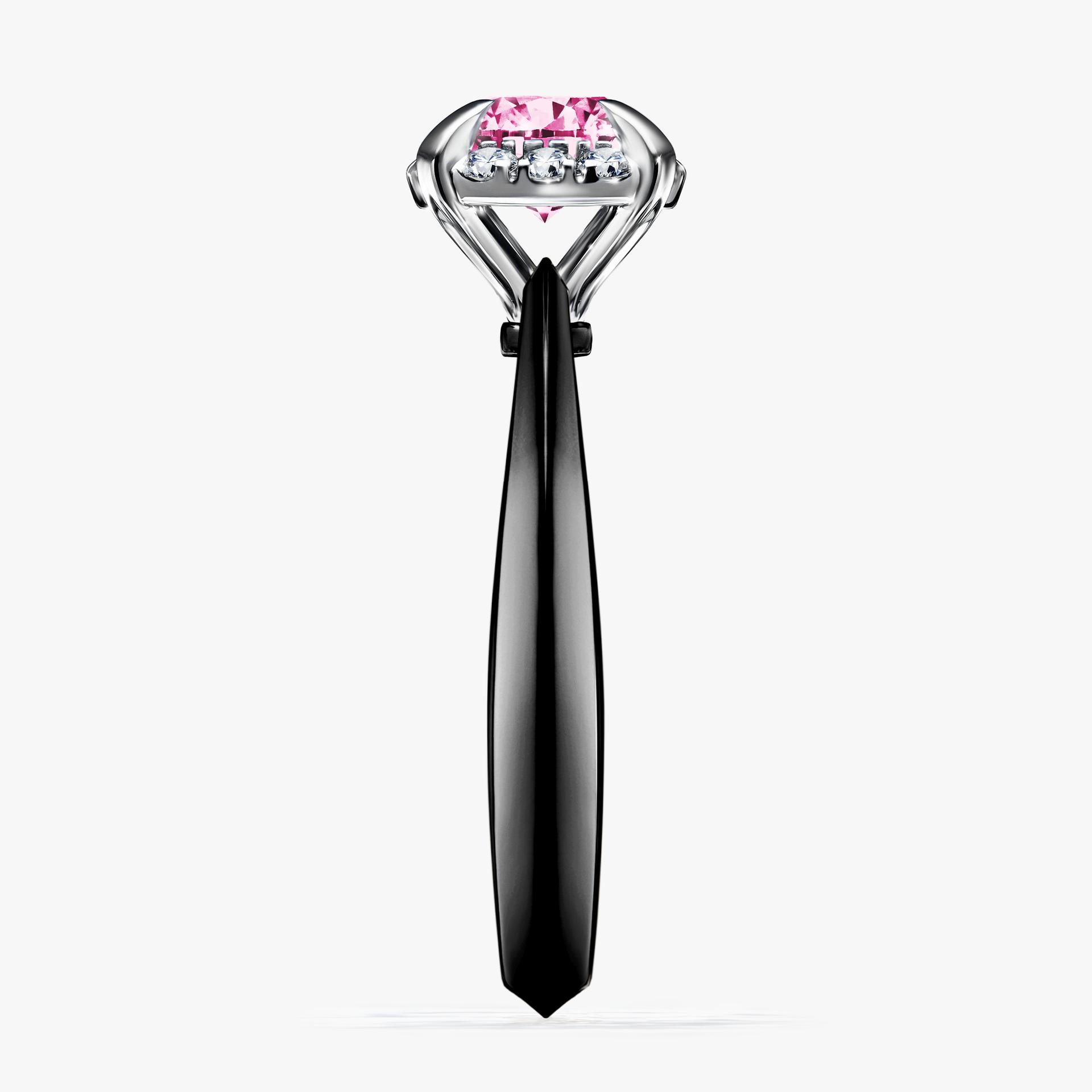 Pierścionek zaręczynowy My Beauty z czarnego złota z różowym diamentem 0,98ct