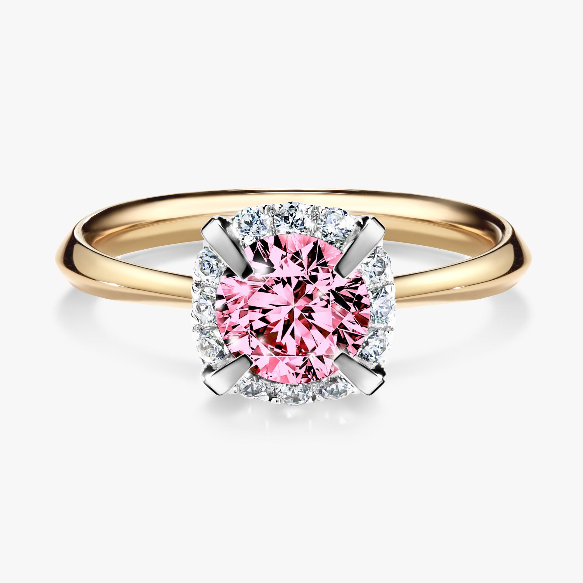 Pierścionek zaręczynowy My Beauty z żółtego złota z różowym diamentem 0,98ct