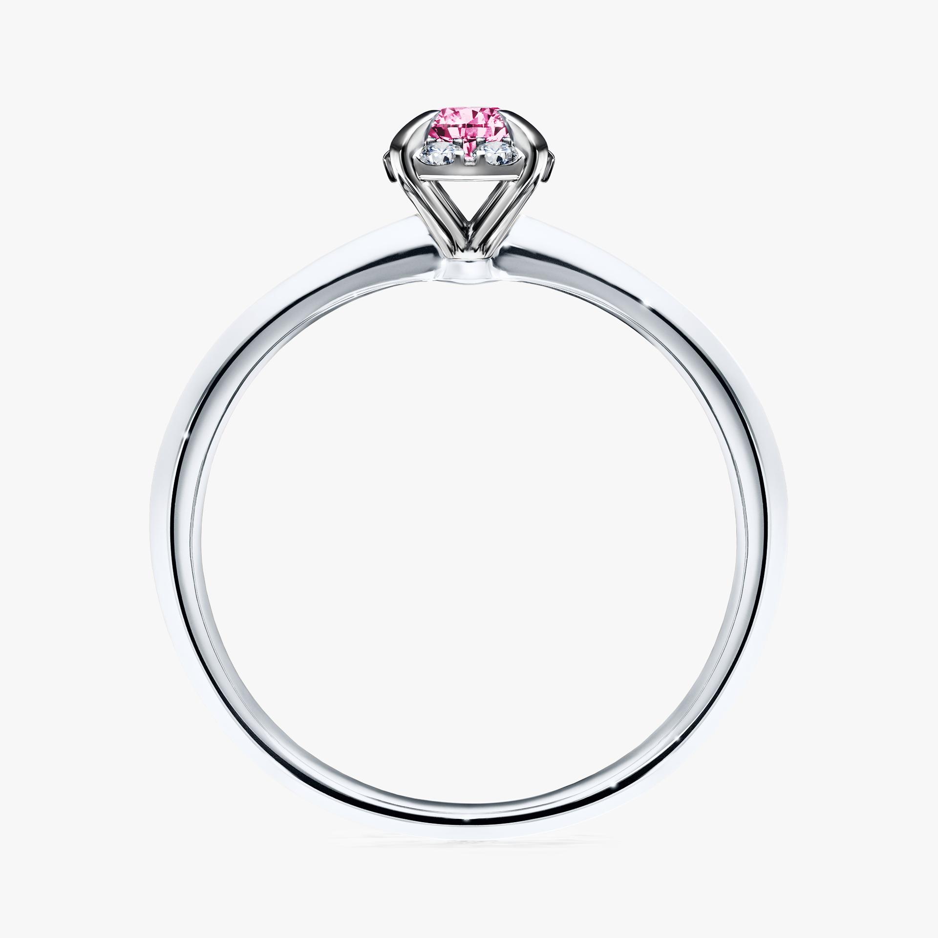Pierscionek zareczynowy z diamentem rozowym 014 CT z bialego zlota my beauty 02