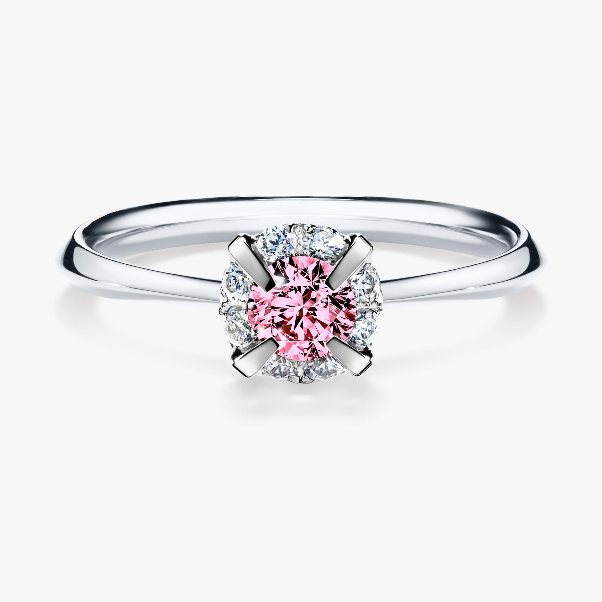 Pierscionek zareczynowy z diamentem rozowym 033 CT z bialego zlota my beauty 01