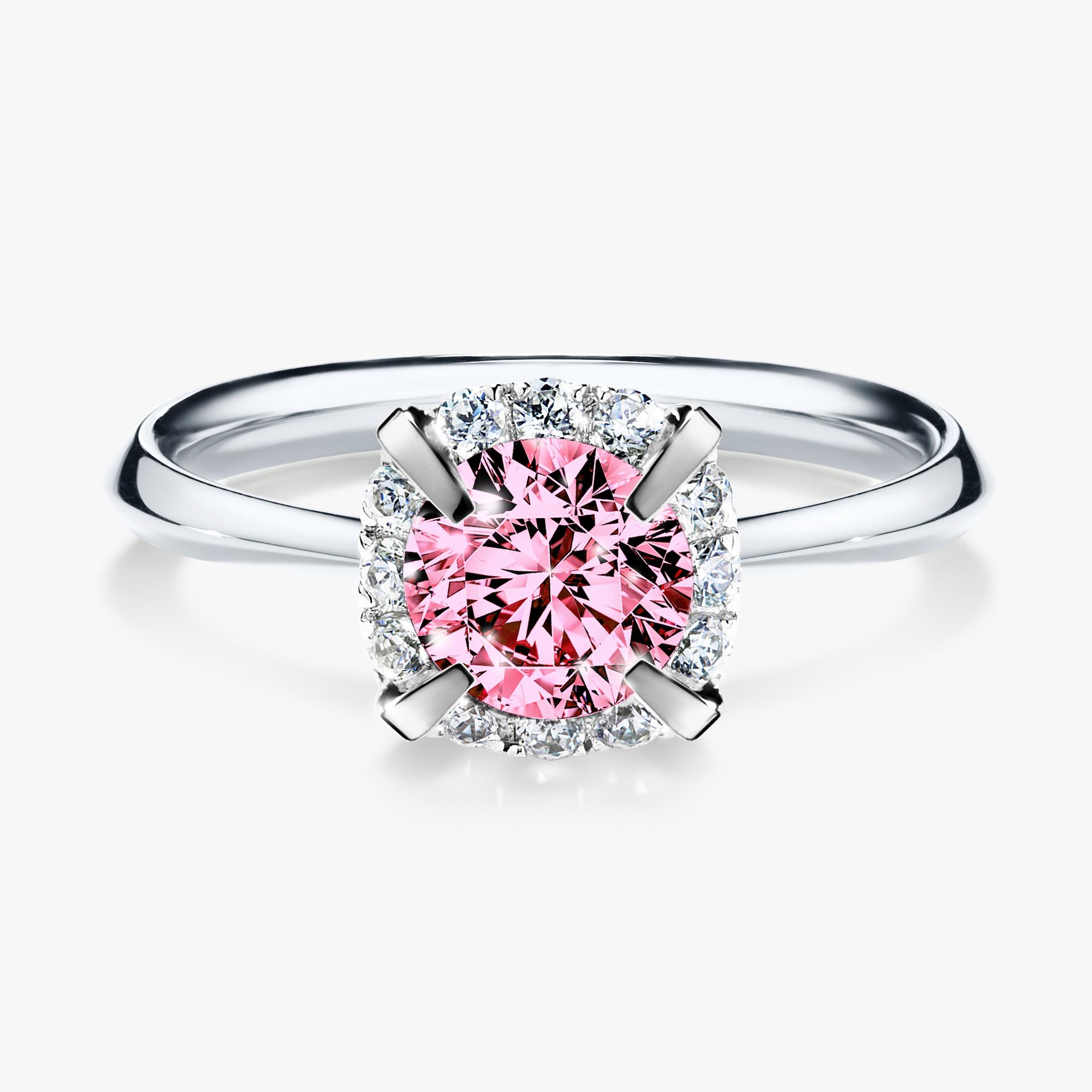 Pierscionek zareczynowy z diamentem rozowym 098 CT z bialego zlota my beauty 01