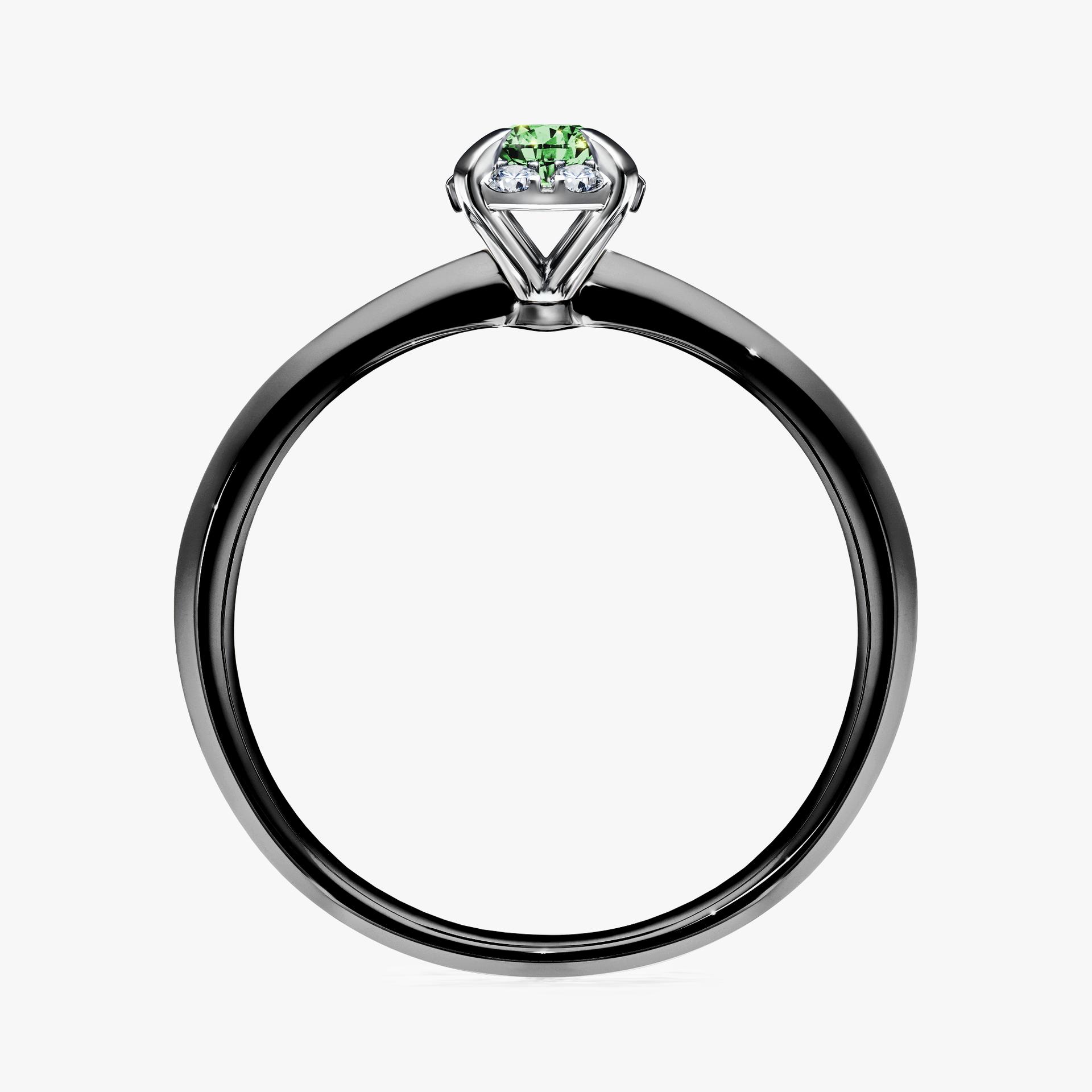 Pierscionek zareczynowy z diamentem zielony_ciemny 014 CT z czarnego zlota my beauty 02