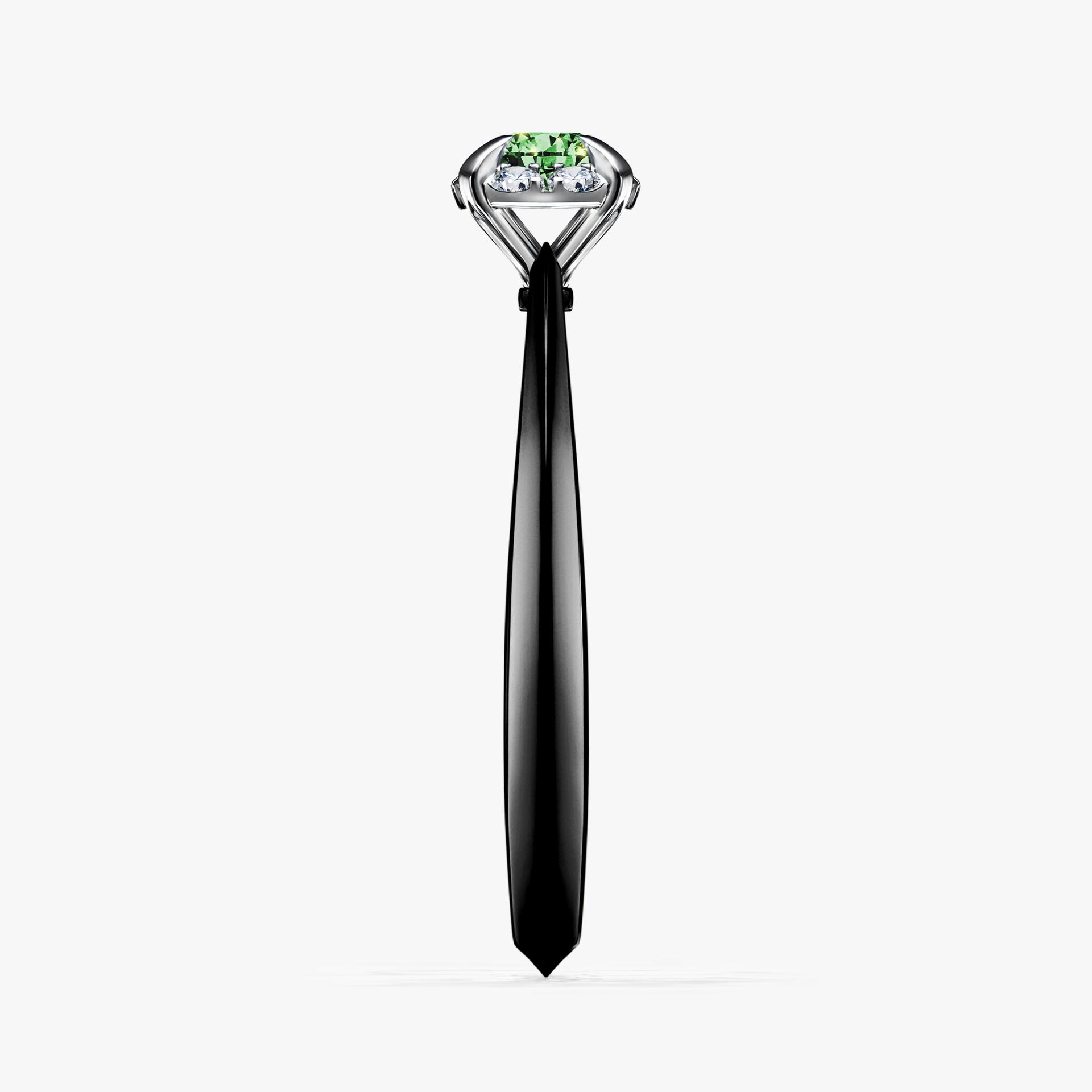 Pierscionek zareczynowy z diamentem zielony_ciemny 014 CT z czarnego zlota my beauty 03