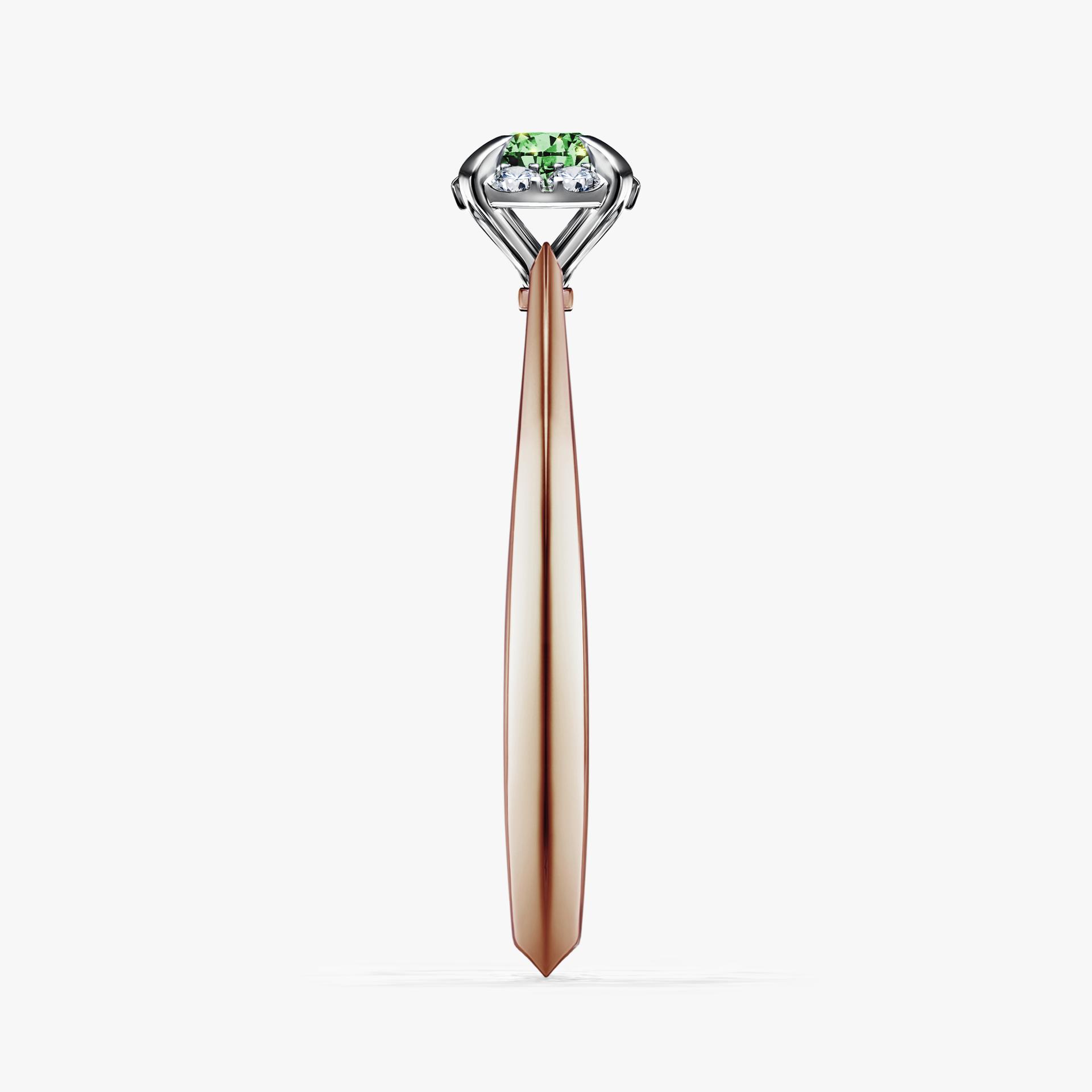 Pierscionek zareczynowy z diamentem zielony_ciemny 014 CT z rozowego zlota my beauty 03